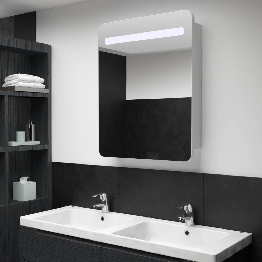 vidaXL vannasistabas skapītis ar spoguli un LED, 60x11x80 cm