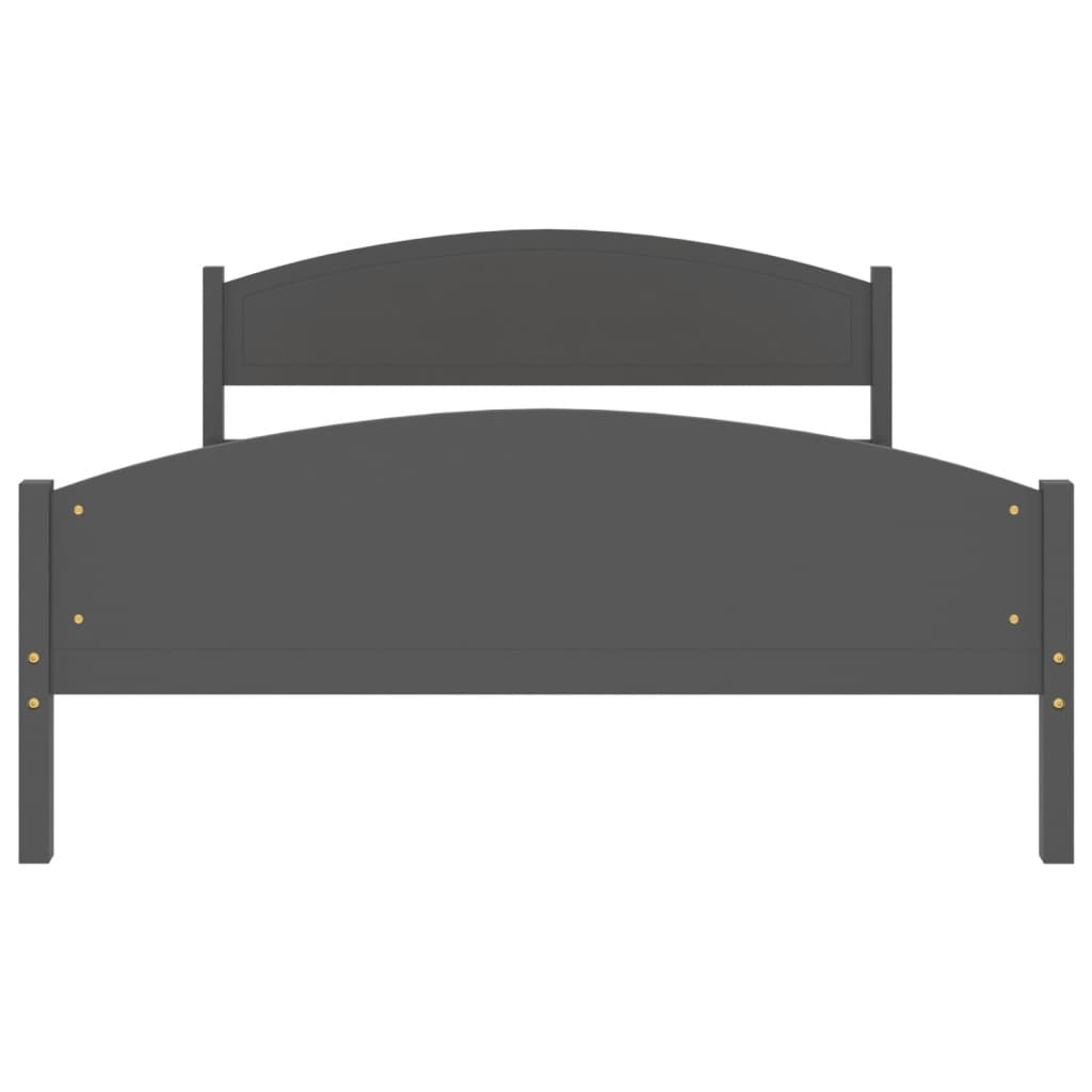 vidaXL gultas rāmis, tumši pelēks, priedes masīvkoks, 160x200 cm
