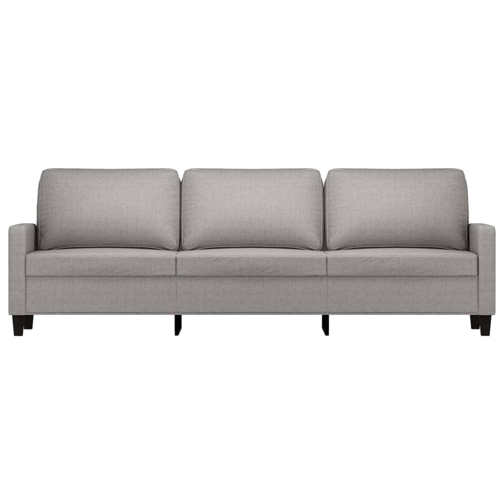 vidaXL trīsvietīgs dīvāns, gaiši pelēks audums, 210 cm