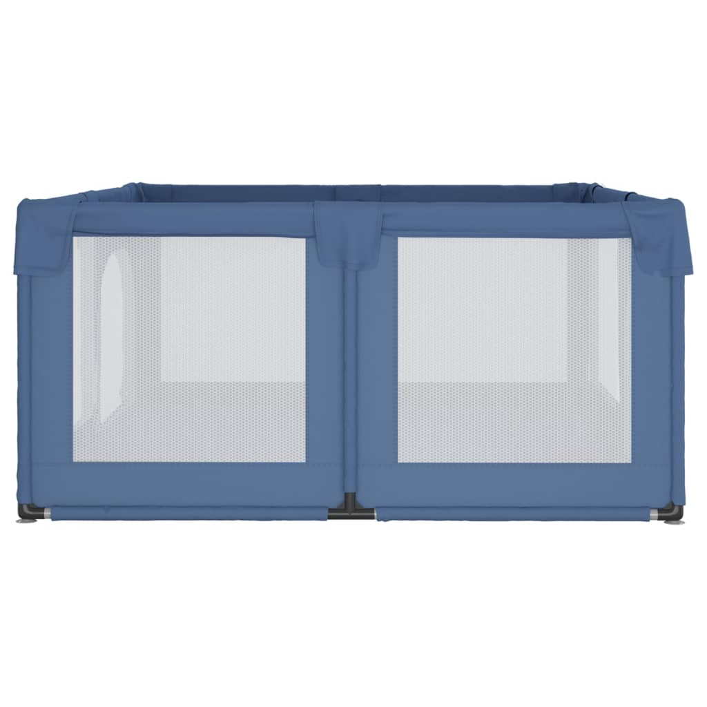 vidaXL bērnu sētiņa ar 2 durvīm, gaiši zils audums