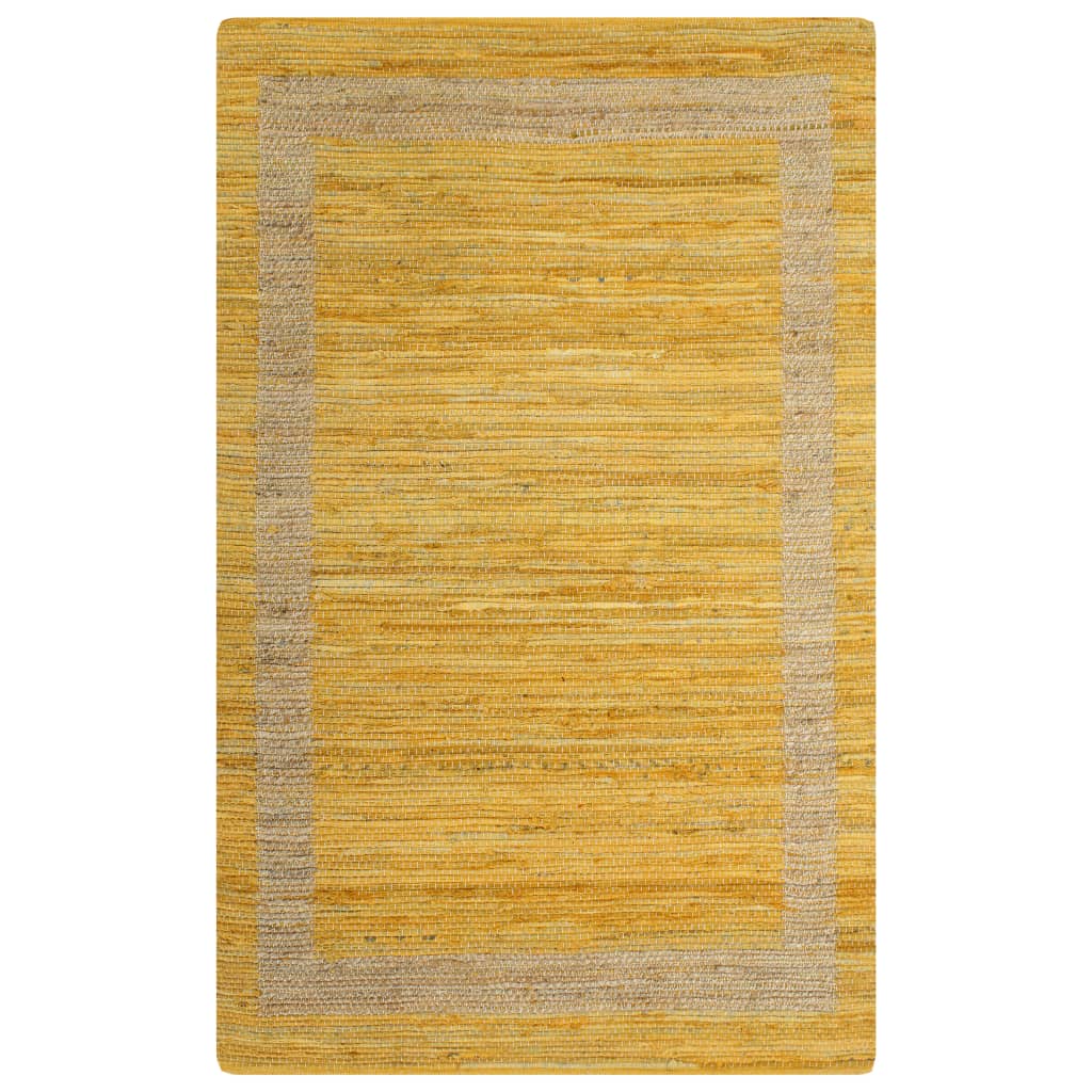vidaXL paklājs, roku darbs, džuta, dzeltens, 160x230 cm
