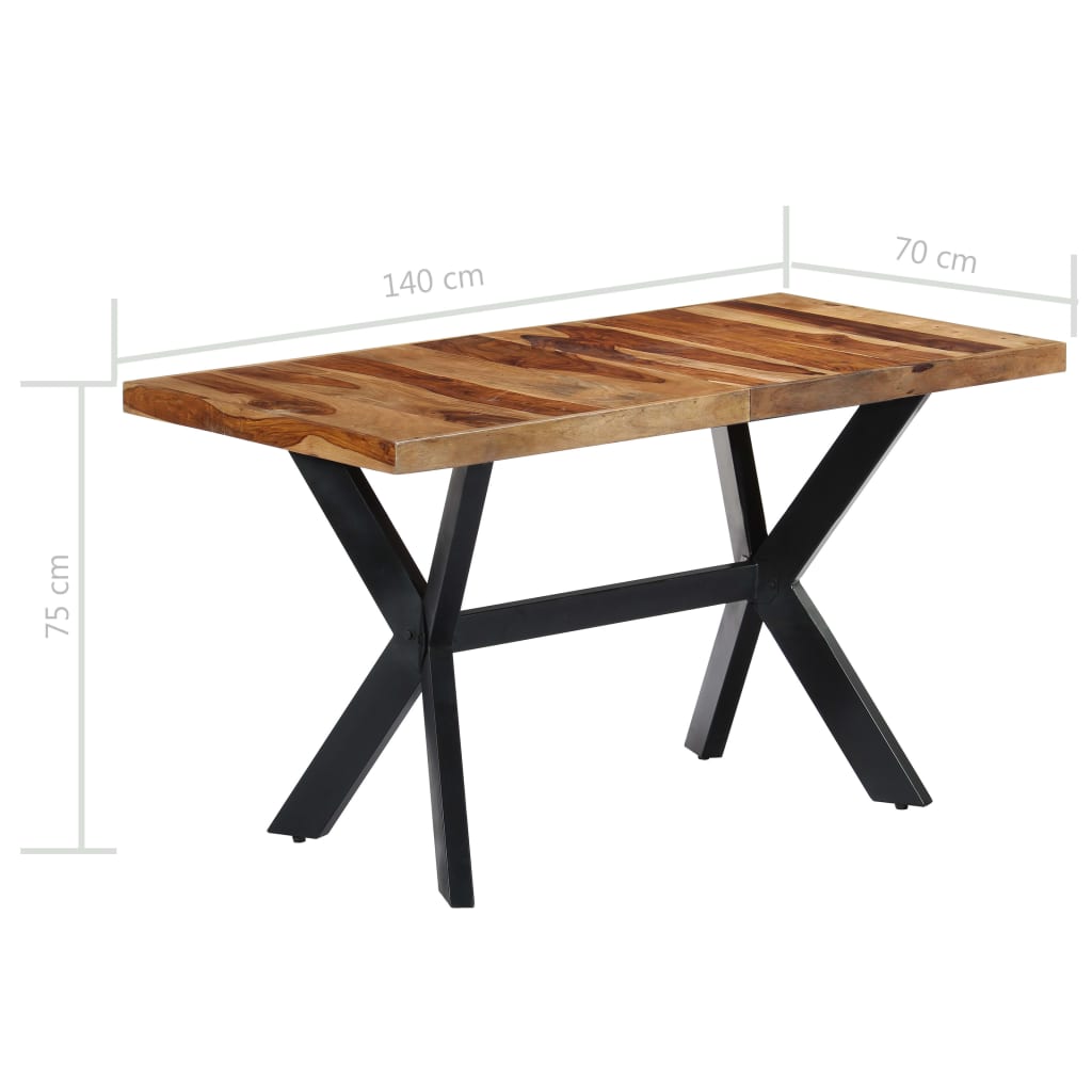 vidaXL virtuves galds, 140x70x75 cm, masīvs rožkoks