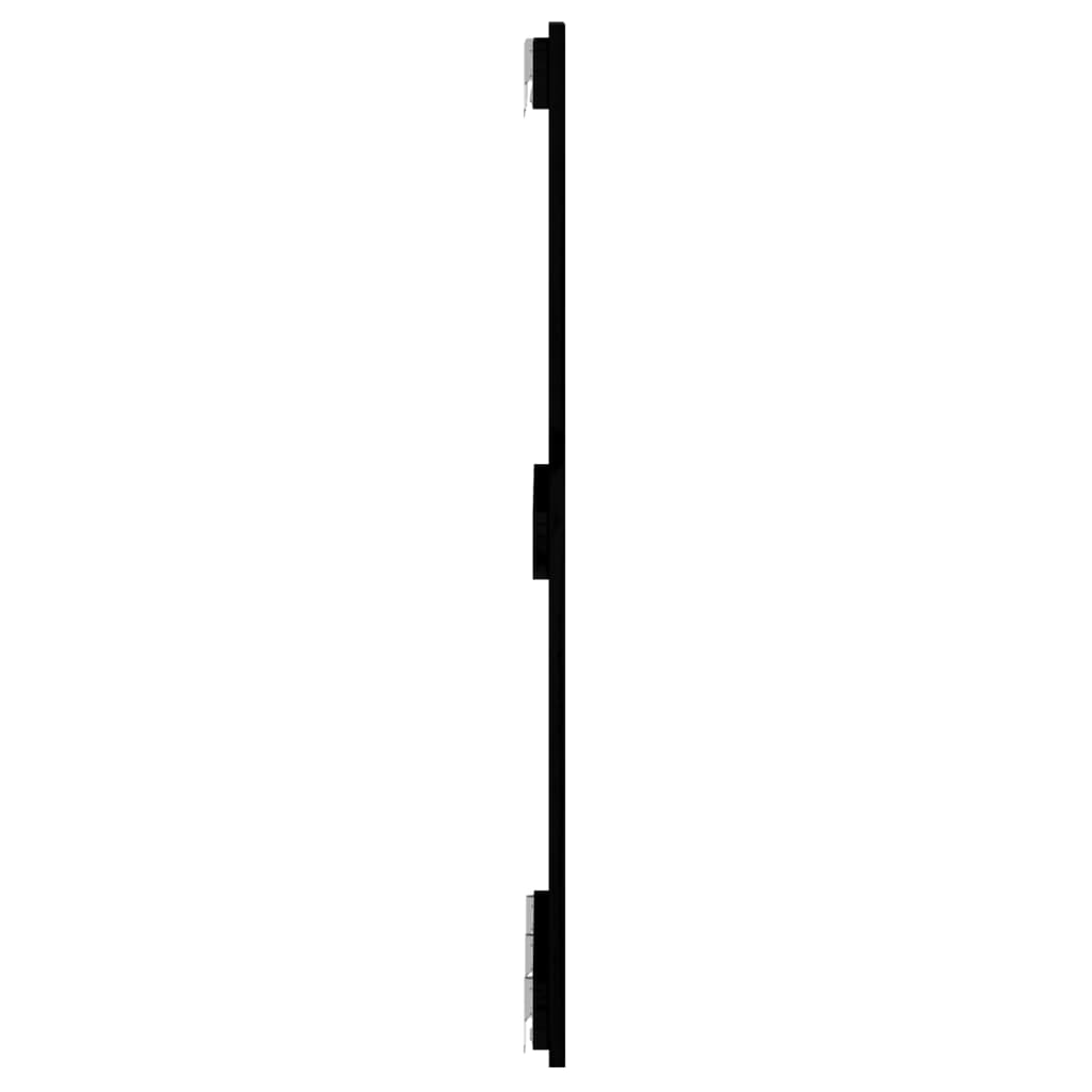 vidaXL sienas galvgalis, melns, 140x3x90 cm, priedes masīvkoks