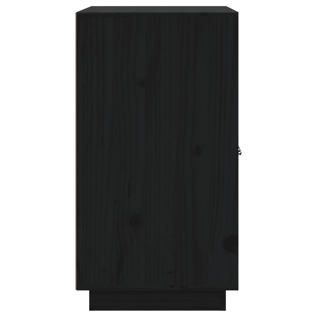 vidaXL kumode, melna, 65,5x40x75 cm, priedes masīvkoks