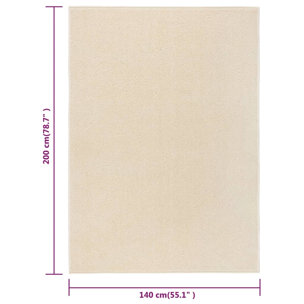 vidaXL paklājs, 140x200 cm, krēmkrāsas