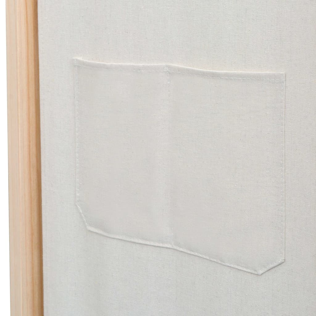 vidaXL 3-paneļu istabas aizslietnis, 120x170x4 cm, krēmkrāsas audums