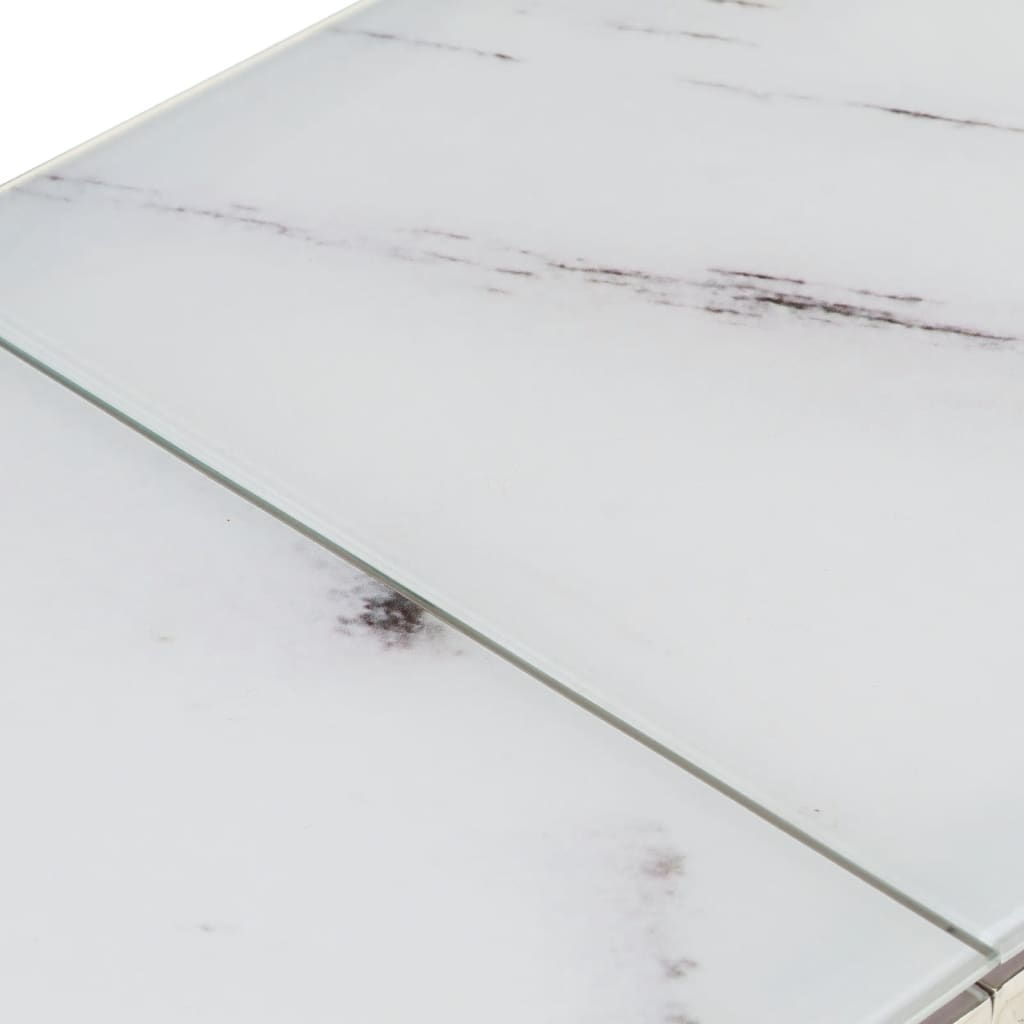 vidaXL konsoles galdiņš, sudrabains, nerūsējošs tērauds, rūdīts stikls