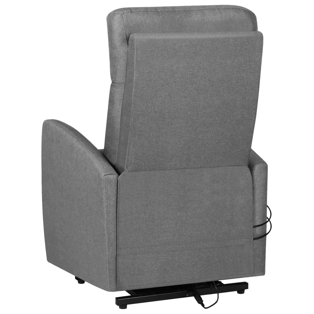 vidaXL masāžas krēsls, paceļams, gaiši pelēks audums