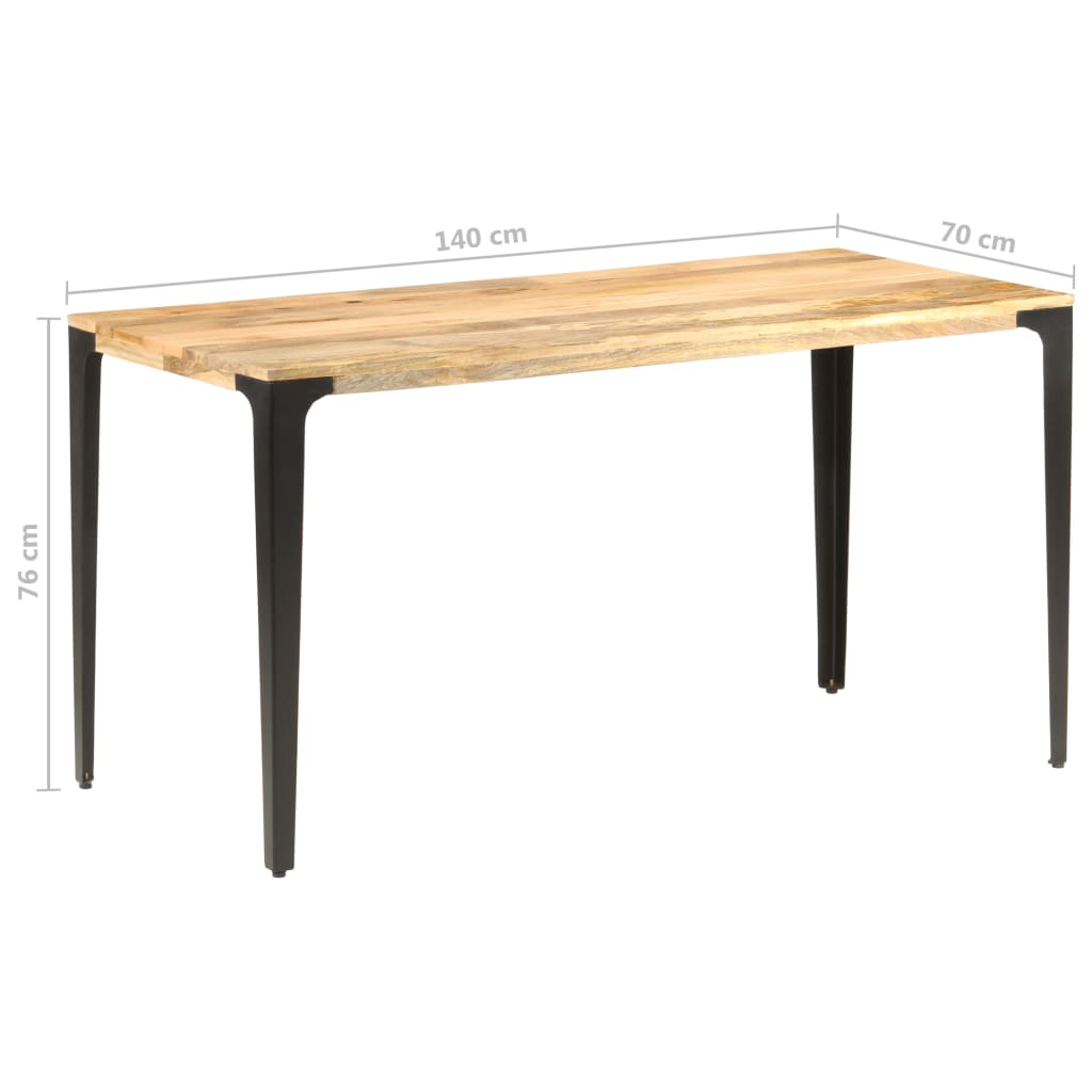 vidaXL virtuves galds, 140x70x76 cm, mango masīvkoks