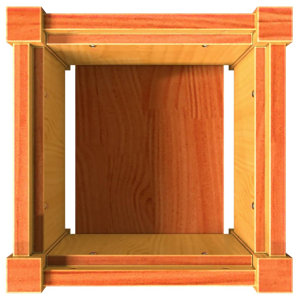 vidaXL dārza puķu kaste, vaska brūnas, 31x31x31 cm, priedes masīvkoks