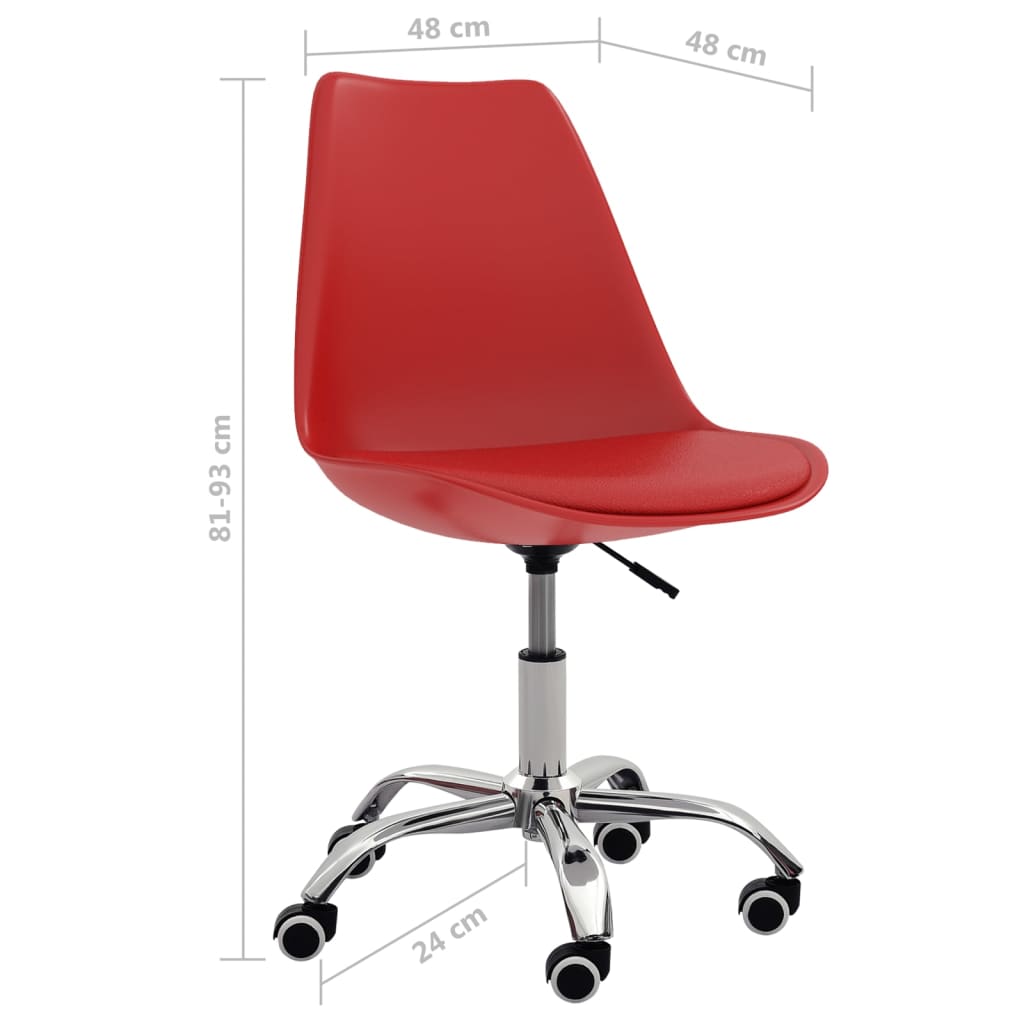 vidaXL virtuves krēsli, 2 gab., sarkana mākslīgā āda