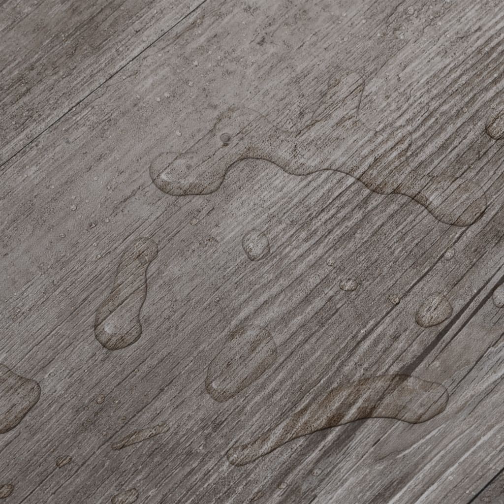 vidaXL grīdas dēļi, pašlīmējoši, 5,02 m², 2 mm, matēta, brūna koka PVC