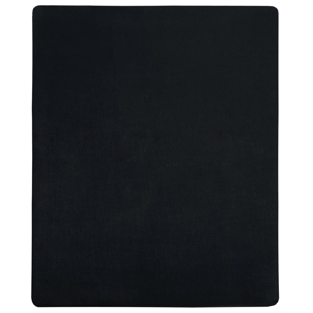 vidaXL palags ar gumiju, melns, 100x200 cm, kokvilna