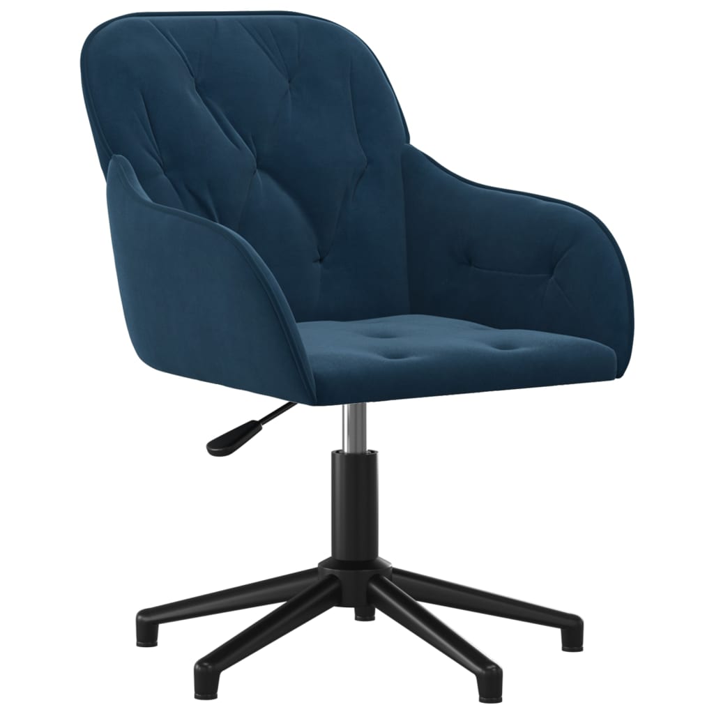 vidaXL biroja krēsls, zils samts