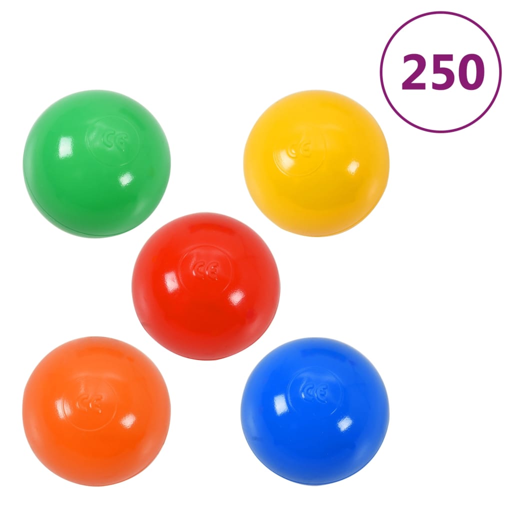vidaXL rotaļu bumbiņas, 250 gab., krāsainas