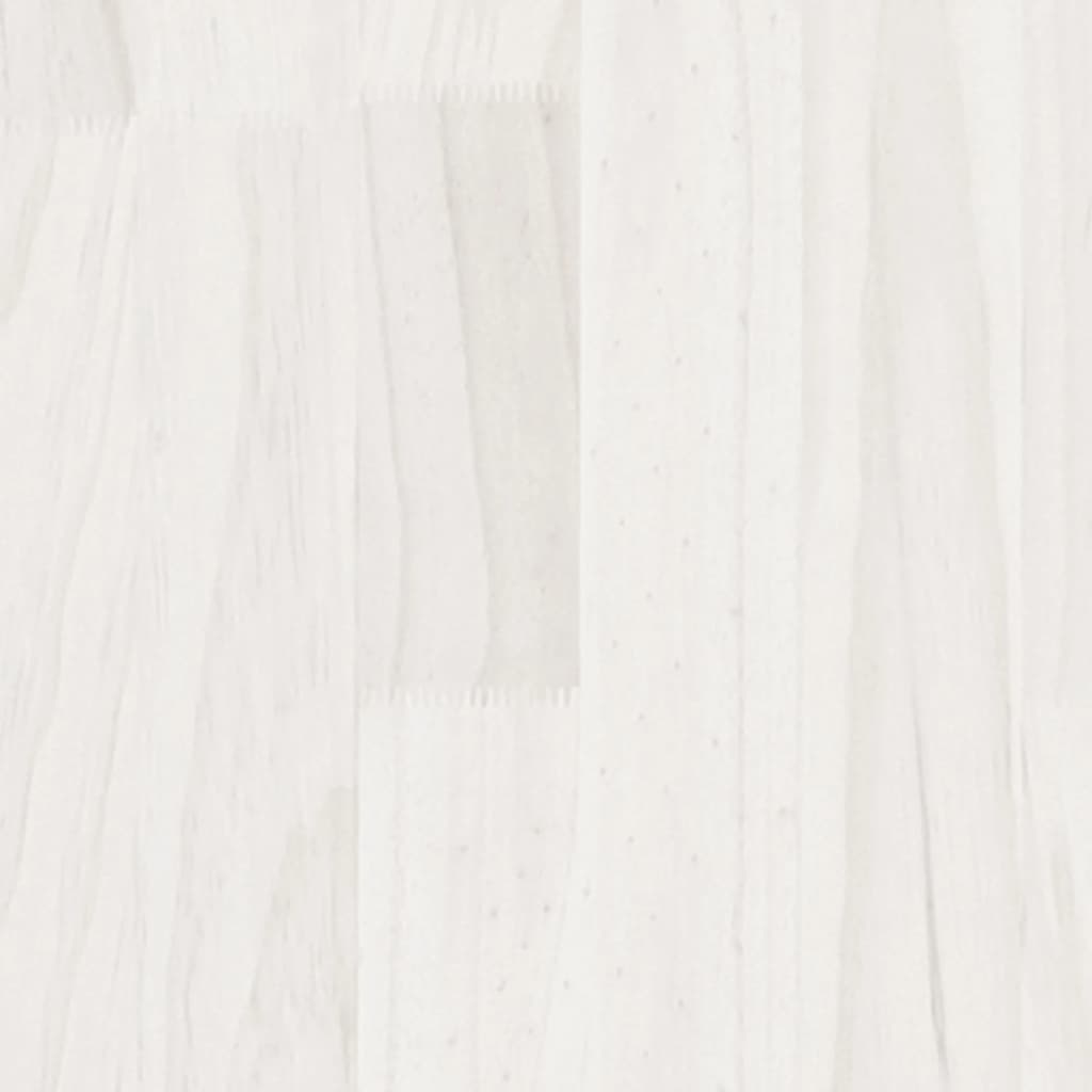 vidaXL kafijas galdiņš, balts, 75x50x33,5 cm, priedes masīvkoks
