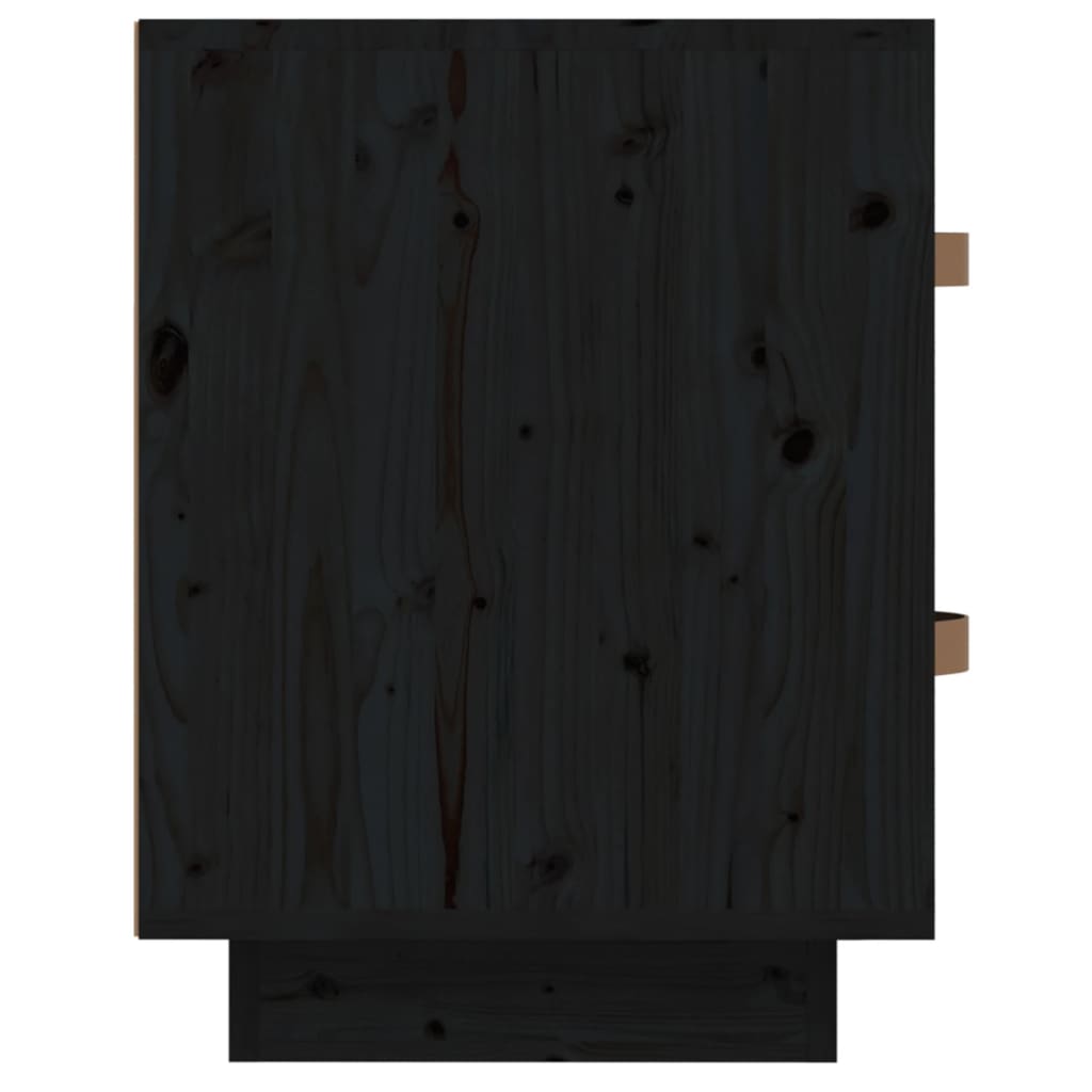 vidaXL naktsskapīši, 2 gab., melni, 40x34x45 cm, priedes masīvkoks