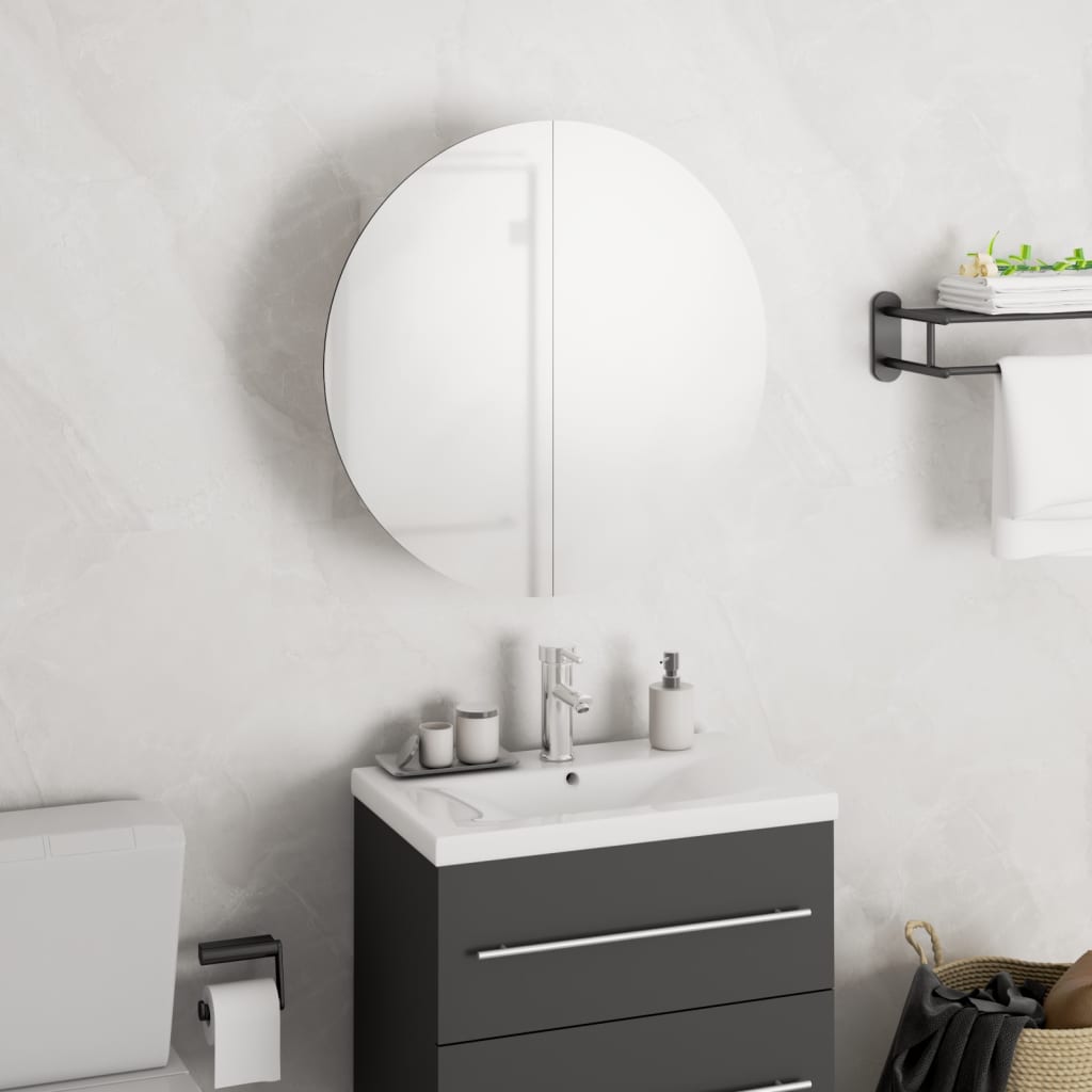vidaXL vannasistabas skapītis, spogulis ar LED, balts, 40x40x17,5 cm