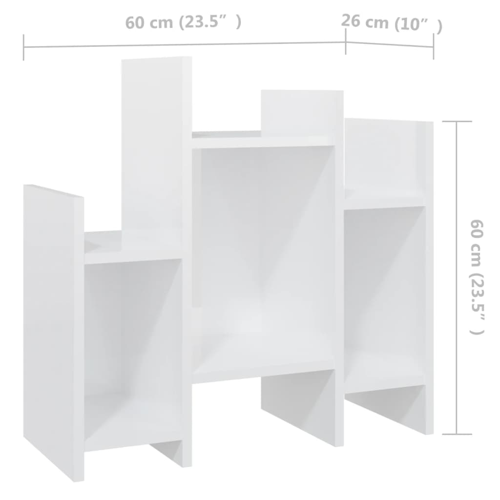 vidaXL skapītis, spīdīgi balts, 60x26x60 cm, skaidu plāksne