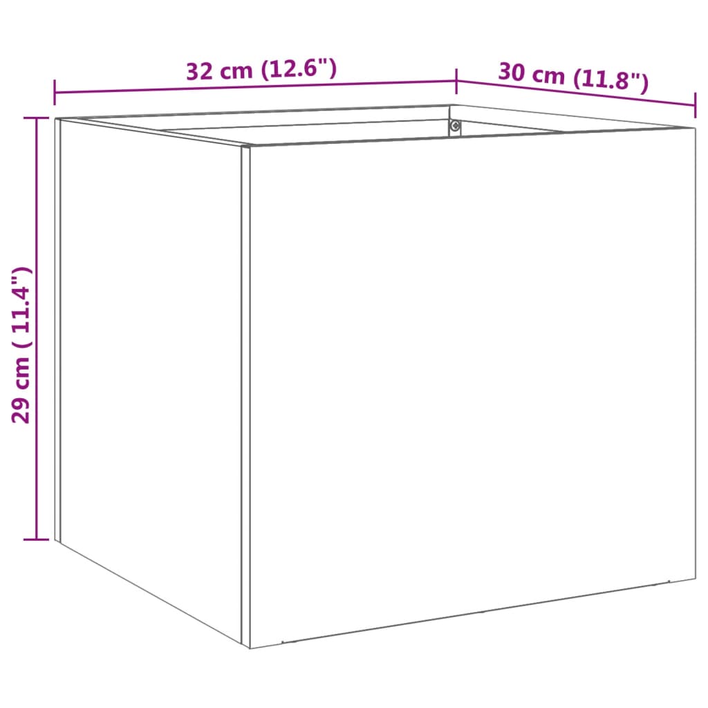 vidaXL puķu kastes, 2 gab., sudrabainas, 32x30x29 cm, tērauds