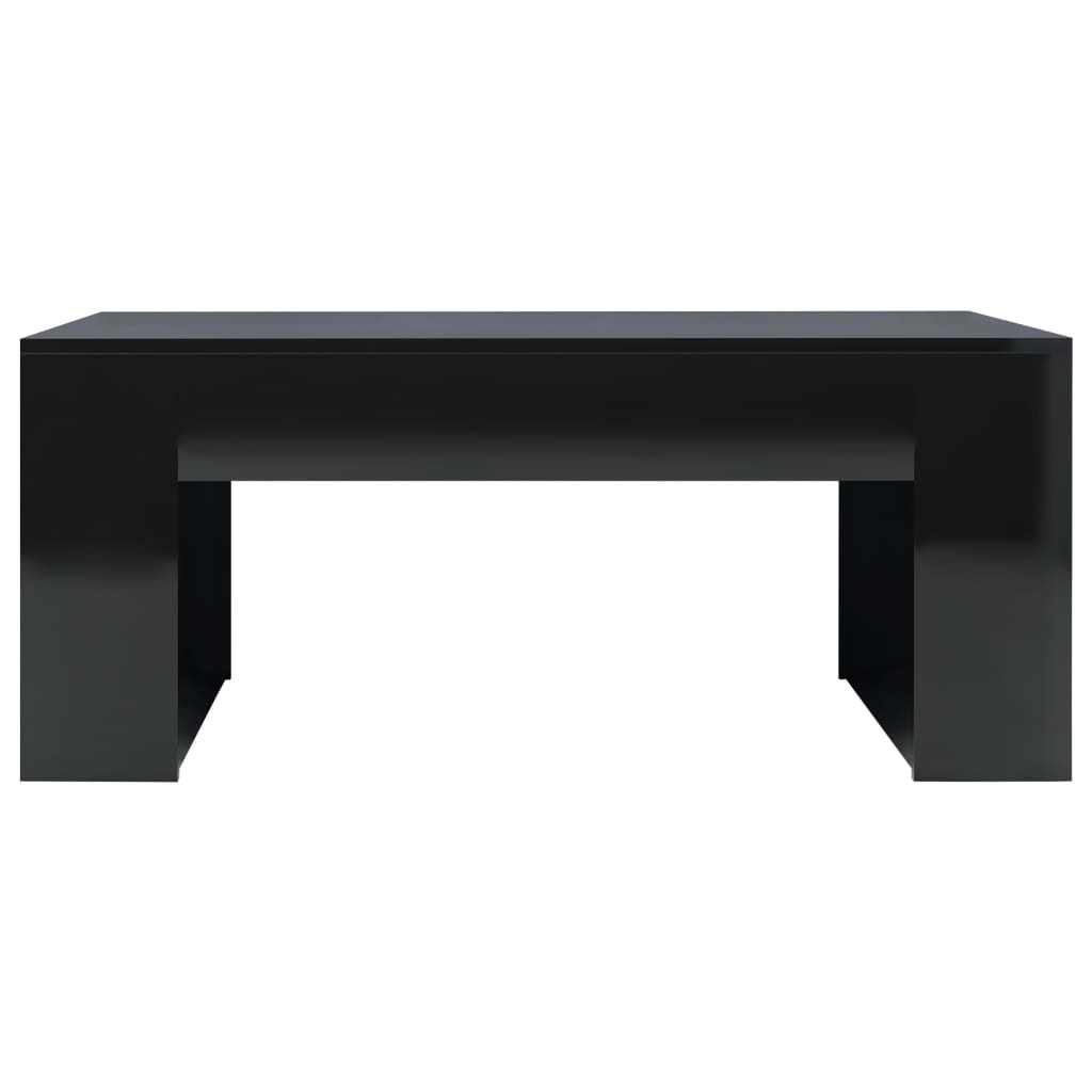 vidaXL kafijas galdiņš, spīdīgi melns, 100x60x42 cm, skaidu plāksne
