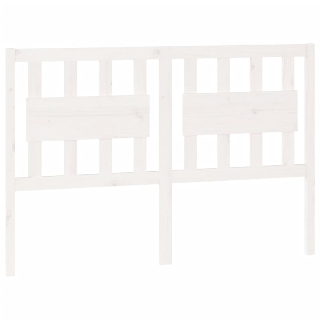 vidaXL gultas galvgalis, balts, 145,5x4x100 cm, priedes masīvkoks
