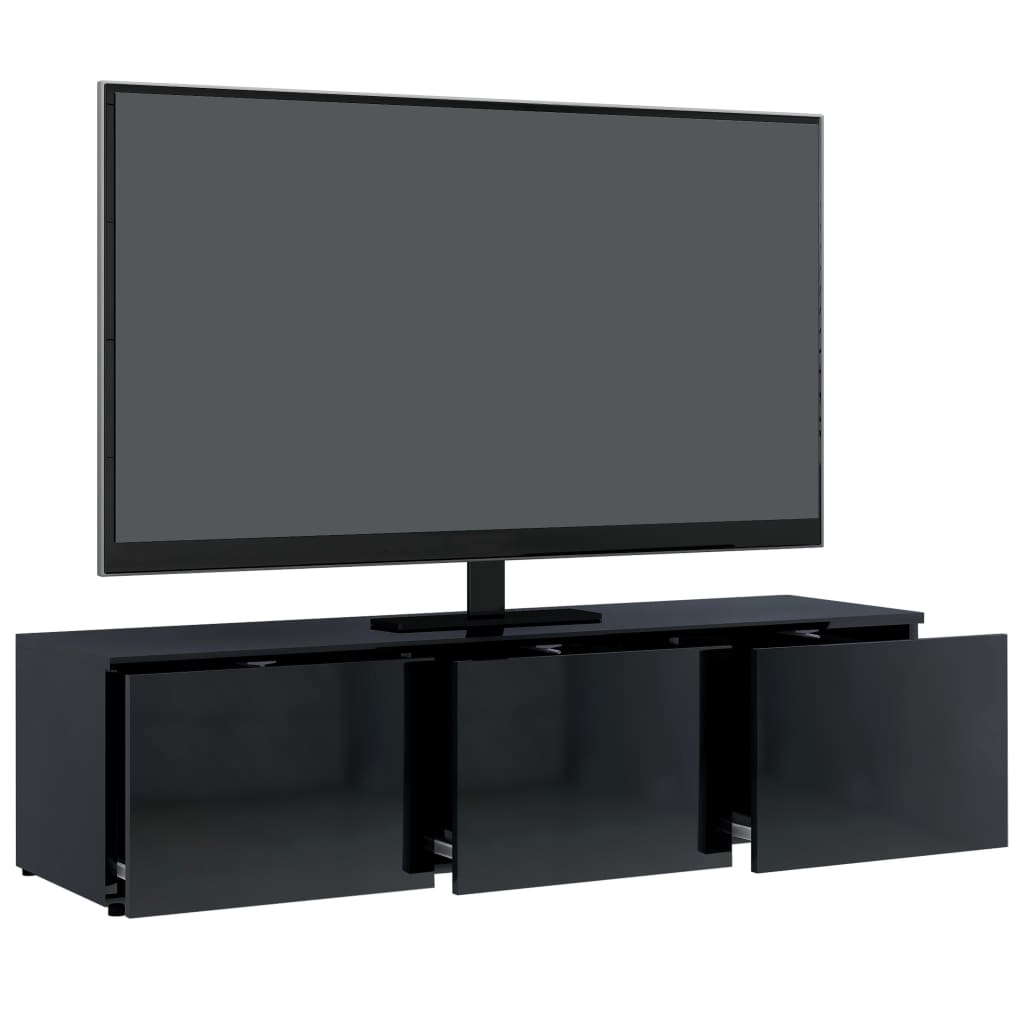 vidaXL TV skapītis, spīdīgi melns, 120x34x30 cm, skaidu plāksne