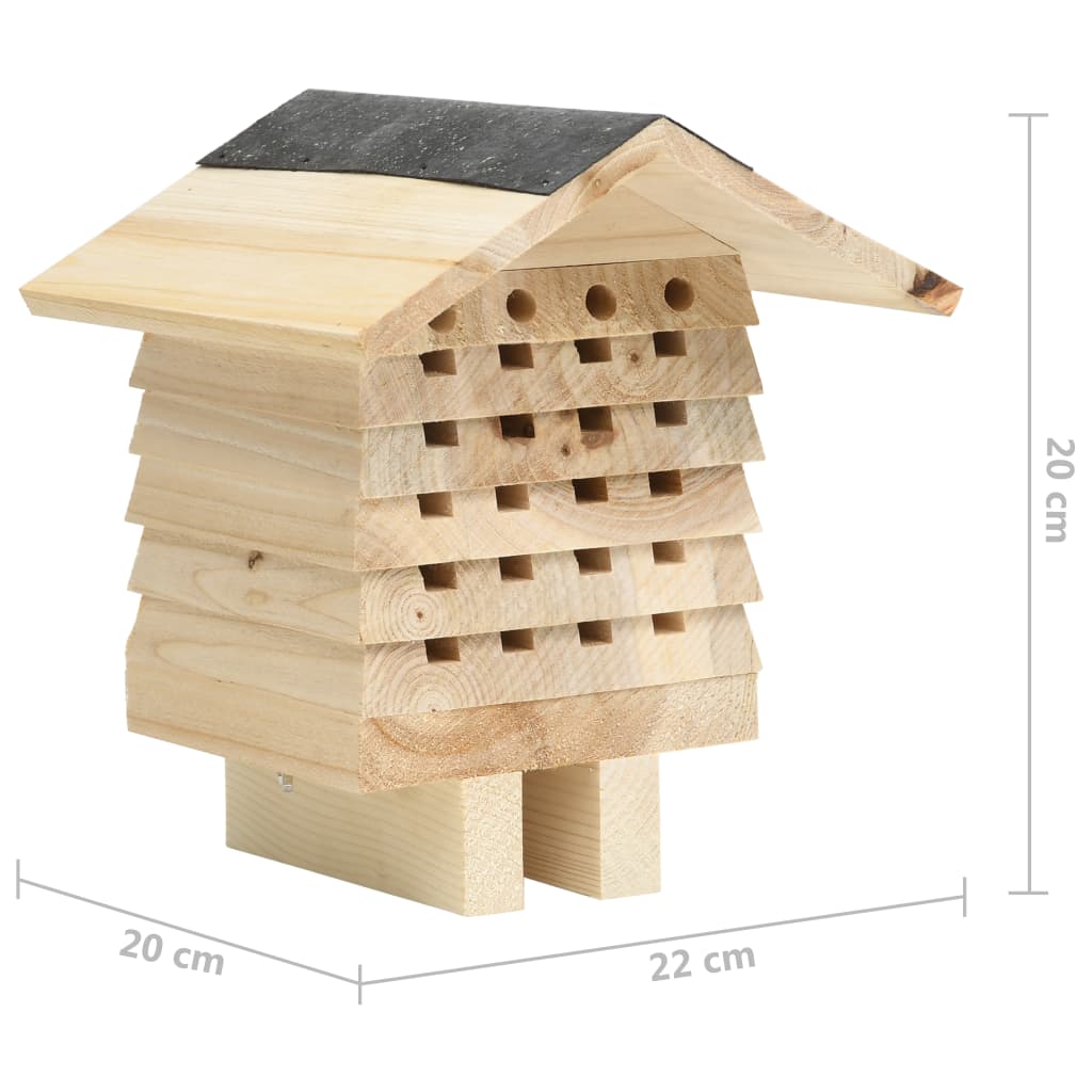 vidaXL bišu mājiņa, 22x20x20 cm, egles koks