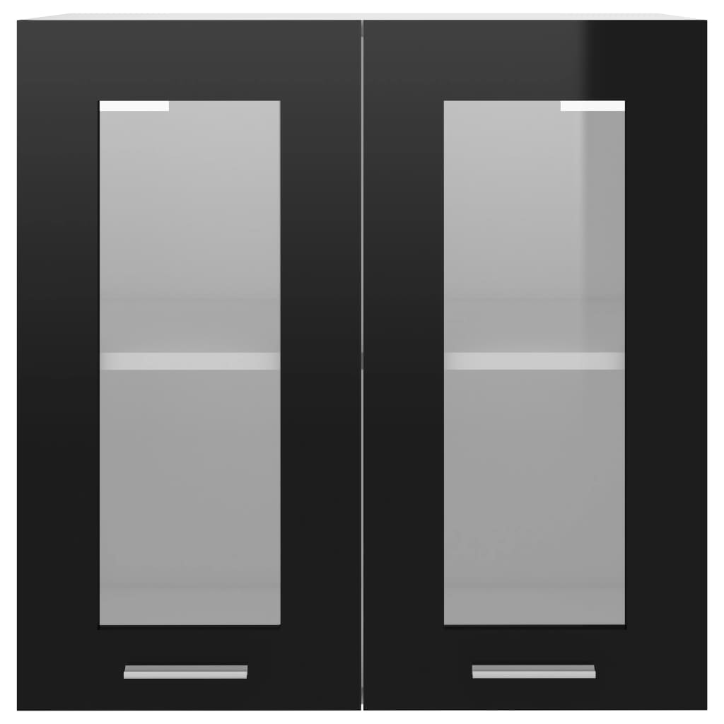 vidaXL piekarams skapītis, melns, 60x31x60 cm, stikls, skaidu plāksne