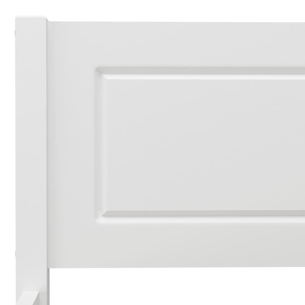 vidaXL gultas rāmis, priedes masīvkoks, balts, 90x200 cm