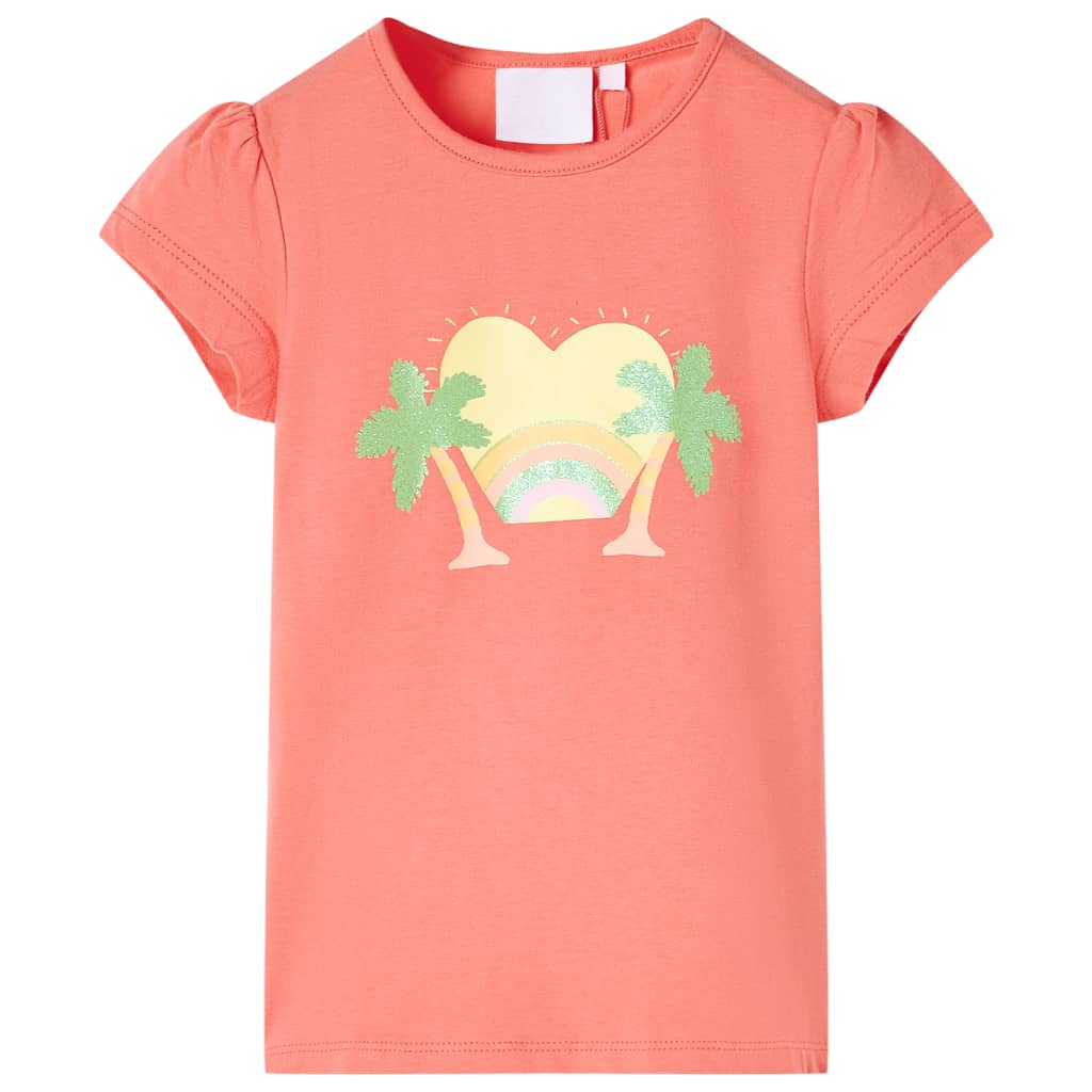 Bērnu T-krekls, koraļļu krāsā, 92