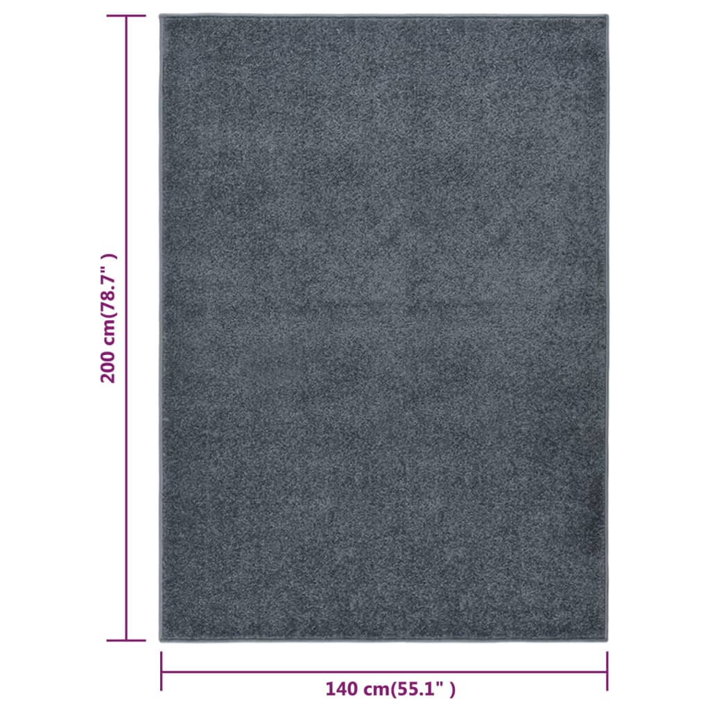 vidaXL paklājs, 140x200 cm, antracītpelēks