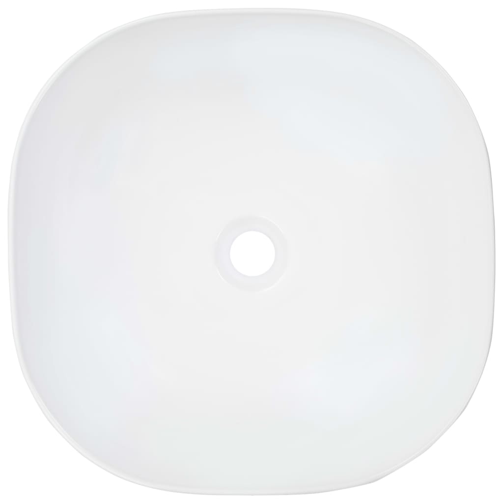 vidaXL izlietne, 42,5x42,5x14,5 cm, balta keramika