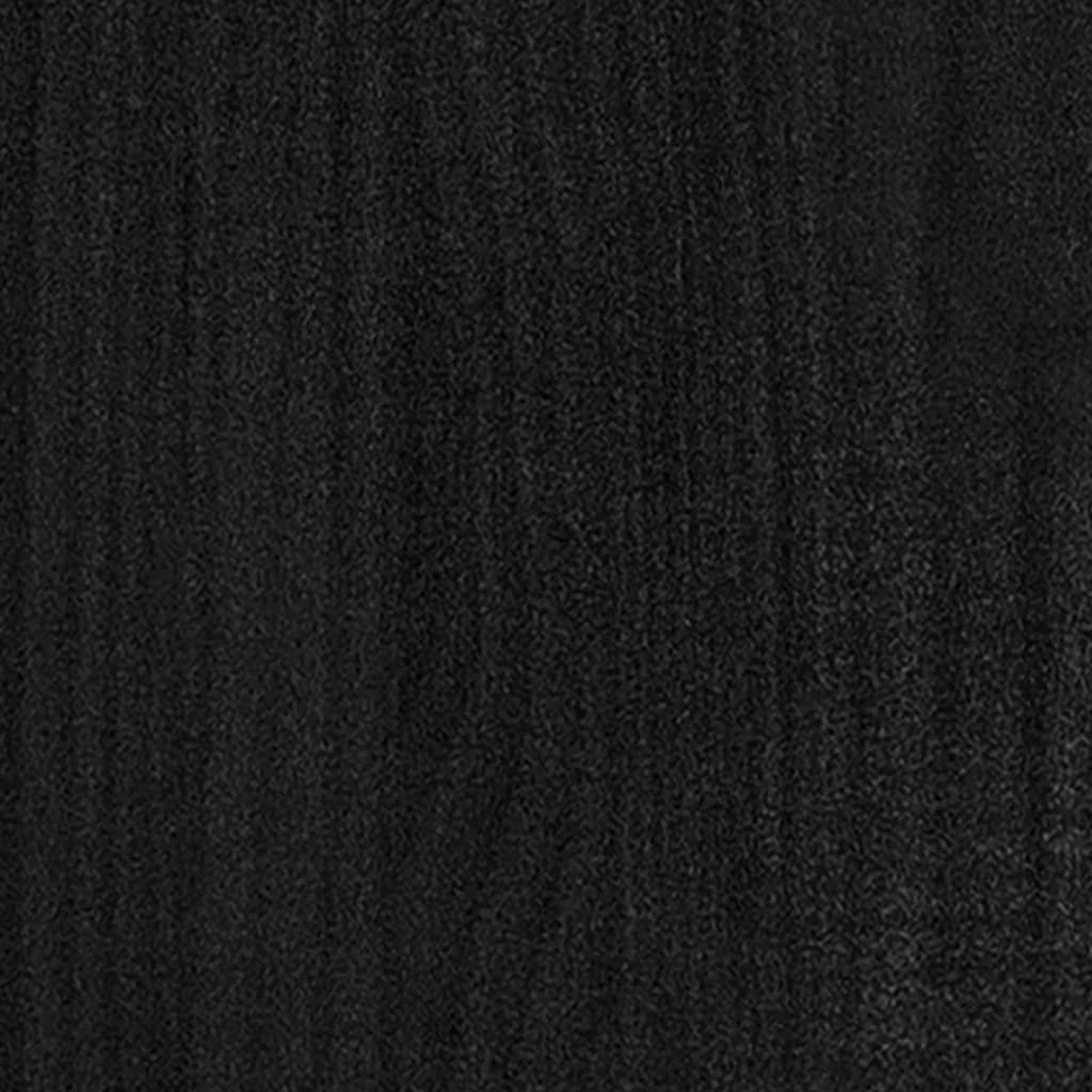 vidaXL grāmatu plaukts, melns, 104x33x76 cm, priedes masīvkoks