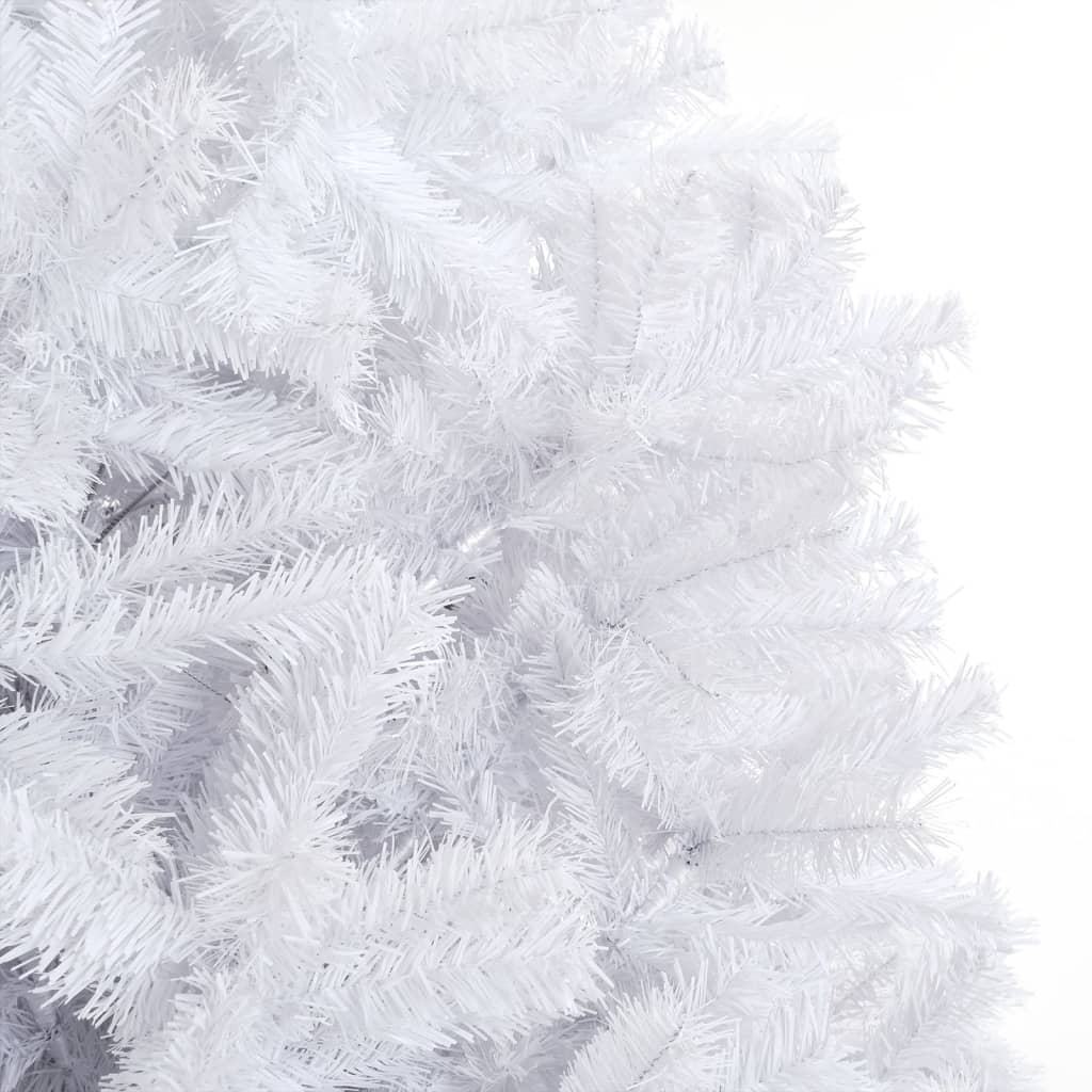 vidaXL izgaismota Ziemassvētku egle ar rotājumiem, balta, 500 cm