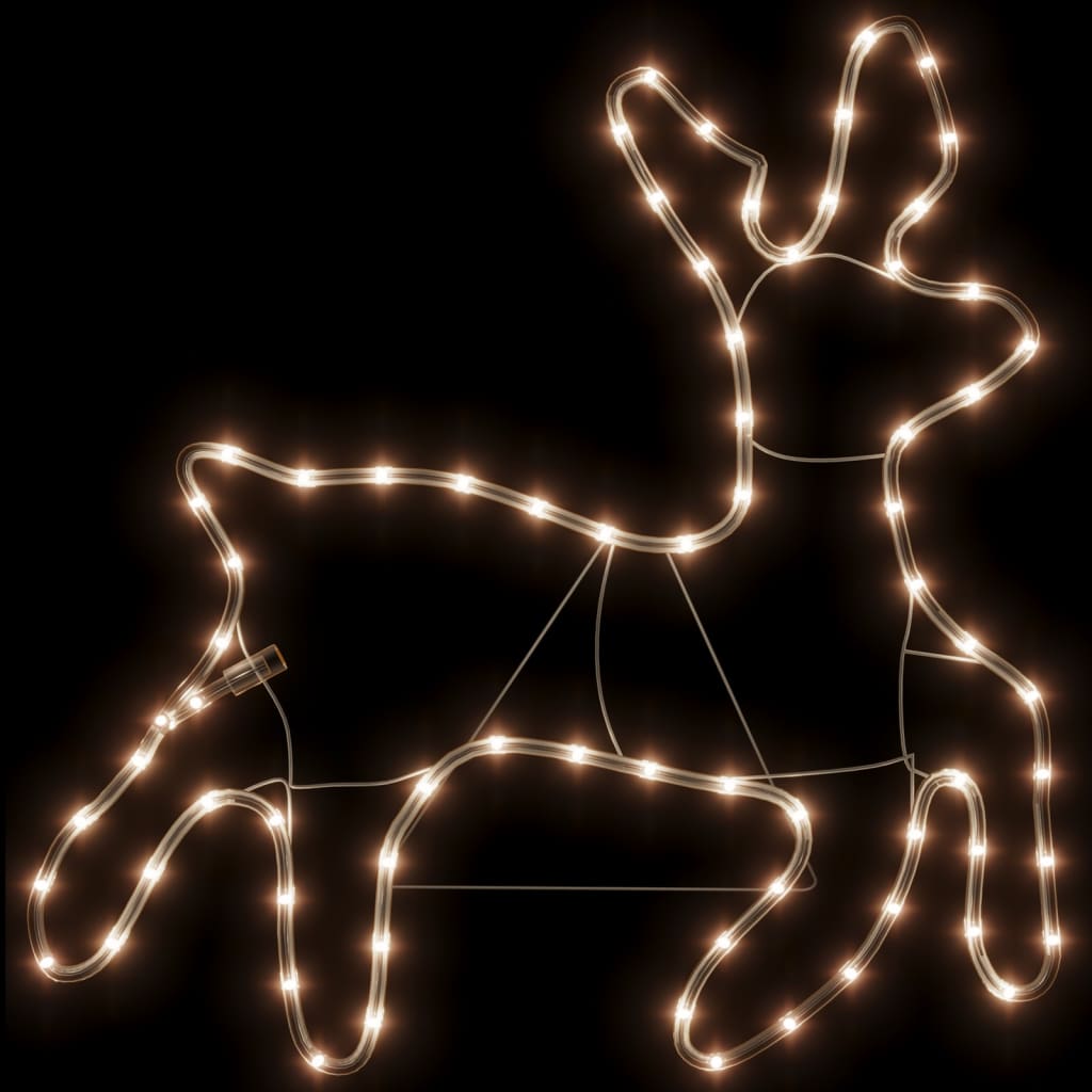 vidaXL Ziemassvētku figūra, ziemeļbriedis, 72 silti baltas LED