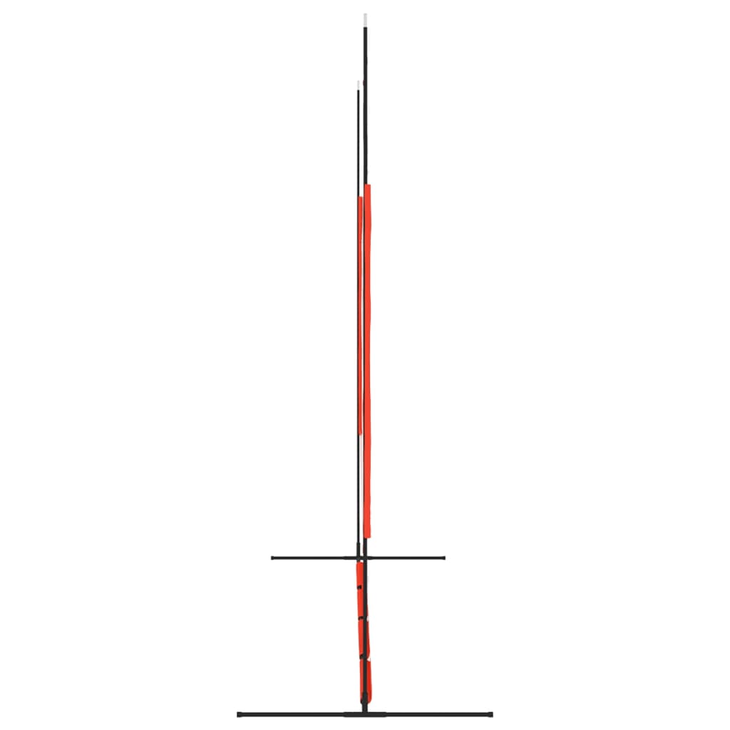vidaXL beisbola vārti, sarkani melni, 369x107x271 cm, tērauds
