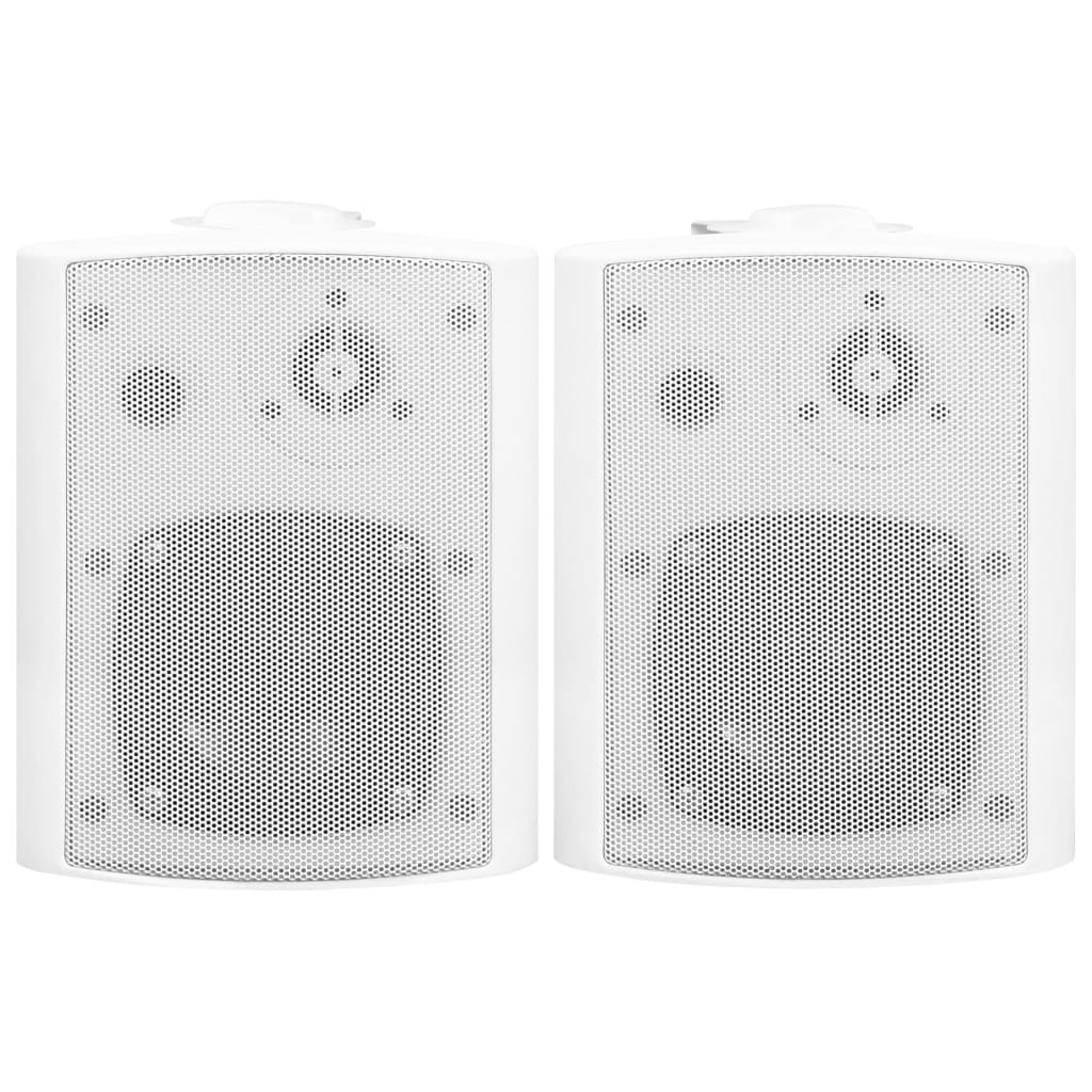 vidaXL stereo skaļruņi, 2 gab., stiprināmi pie sienas, balti, 80 W
