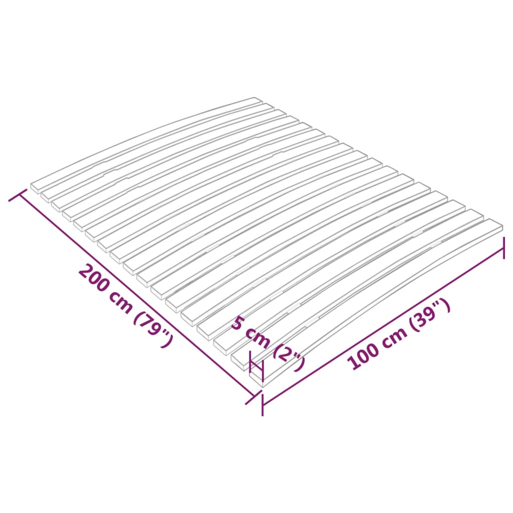 vidaXL gultas redeles, 17 līstītes, 100x200 cm