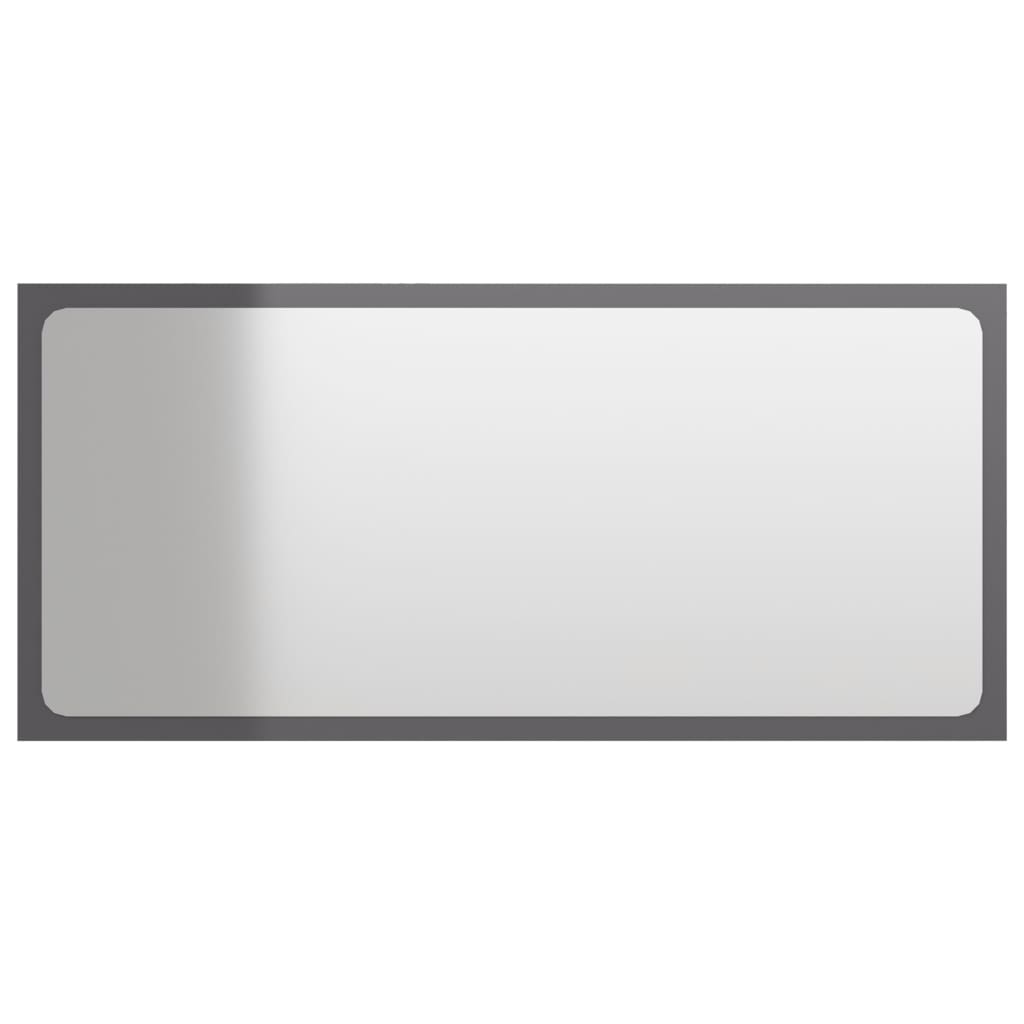 vidaXL vannasistabas spogulis, spīdīgi pelēks, 80x1,5x37 cm
