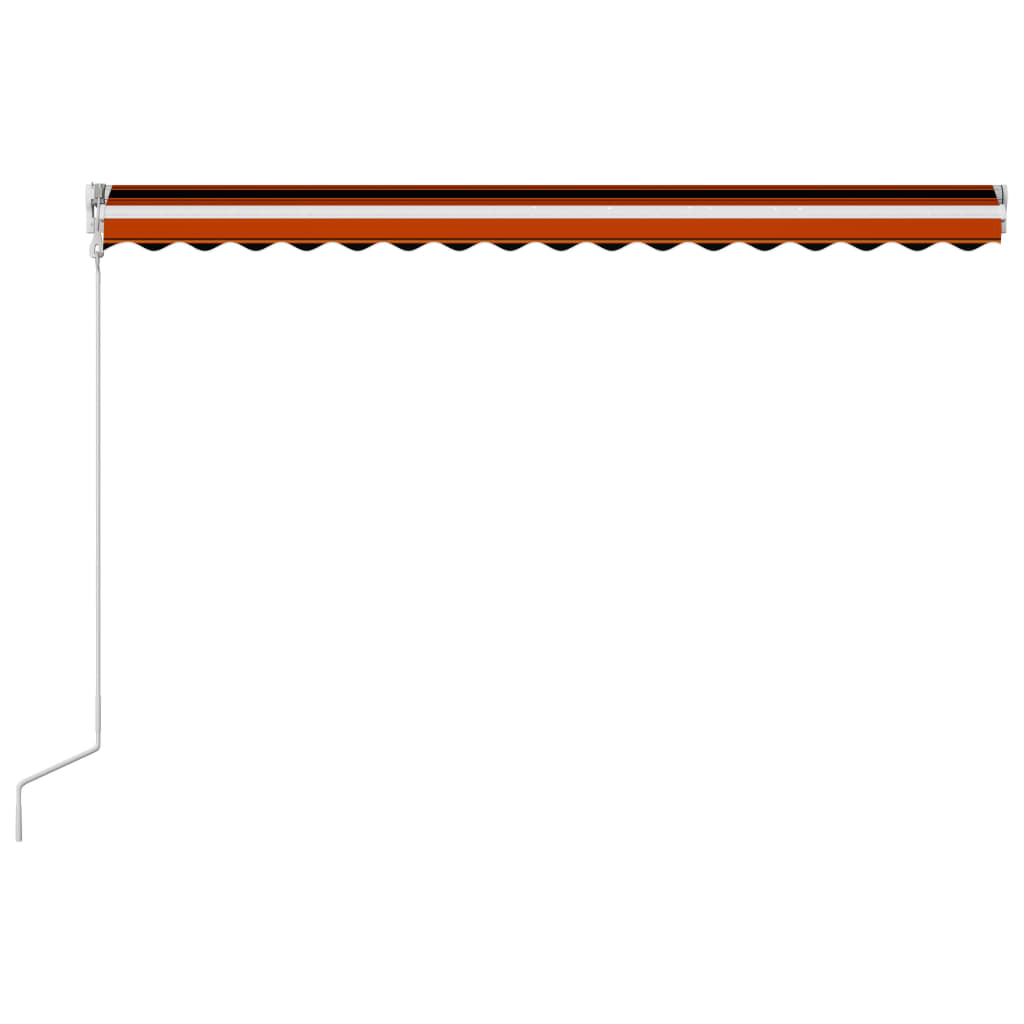 vidaXL izvelkama markīze, oranža ar brūnu, 400x300 cm, automātiska