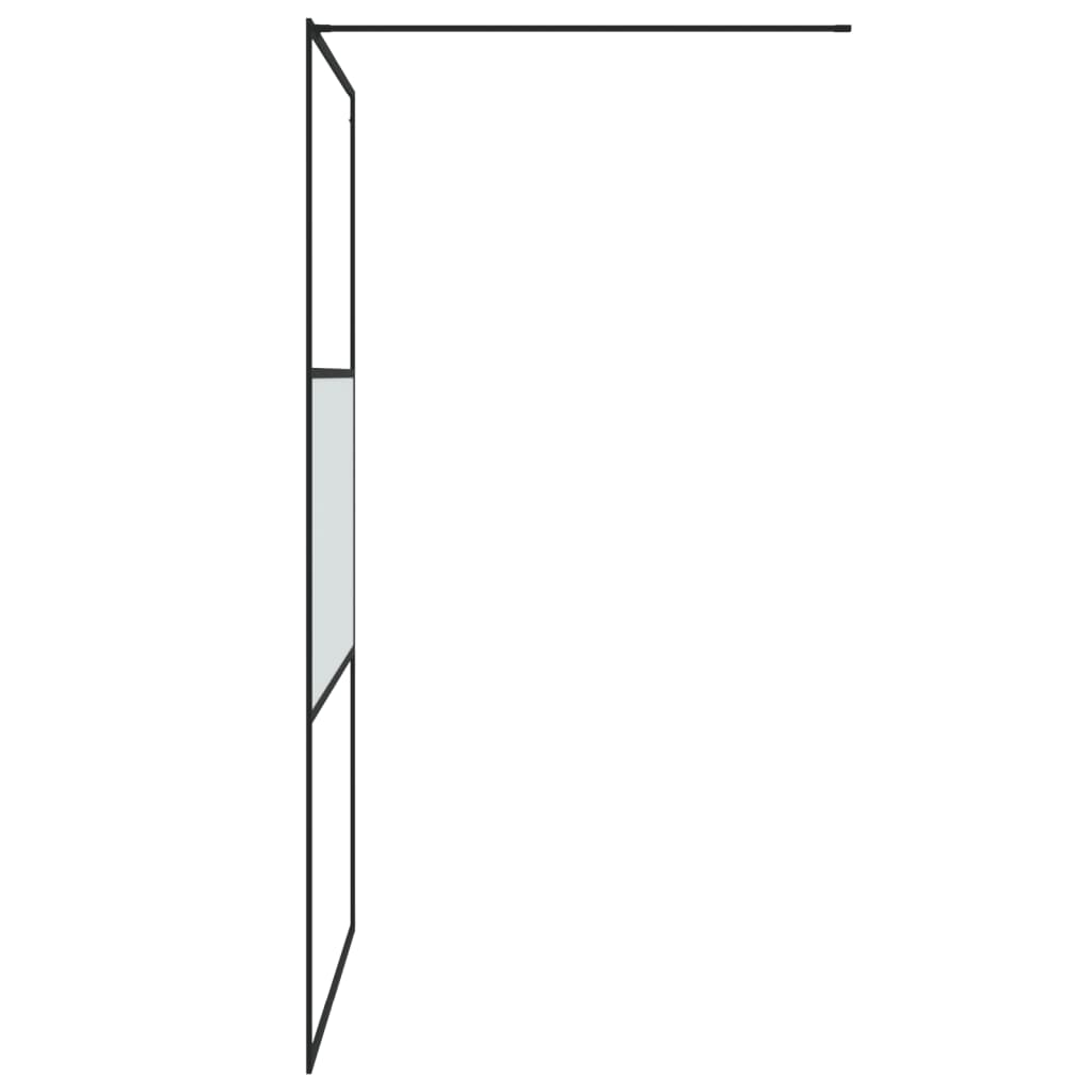 vidaXL dušas siena, 115x195 cm, daļēji matēts ESG stikls, melna