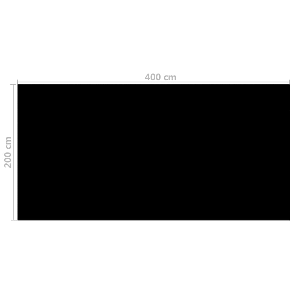 vidaXL baseina pārklājs, 400x200 cm, PE, melns