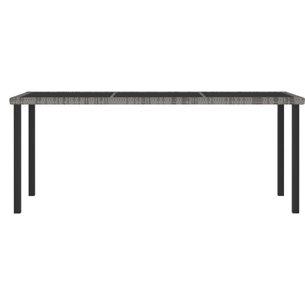 vidaXL dārza galds, 180x70x73 cm, pelēka PE rotangpalma