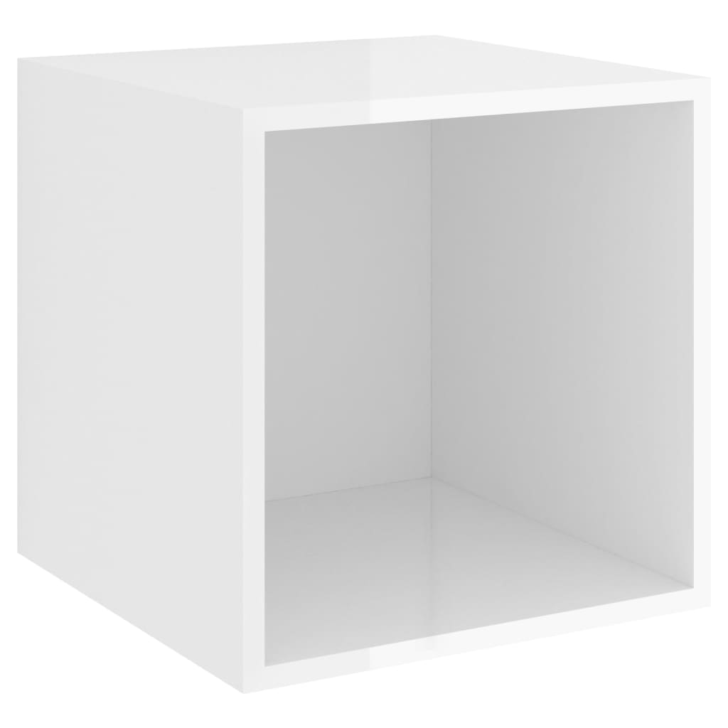 vidaXL sienas plaukti, 4 gab., balti, 37x37x37 cm, skaidu plāksne
