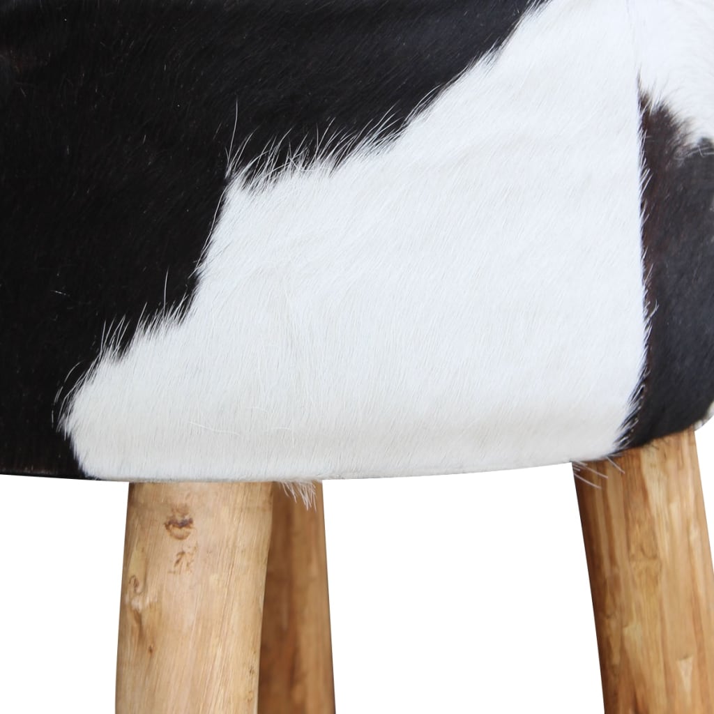 vidaXL bāra krēsls, brūna dabīgā govs āda
