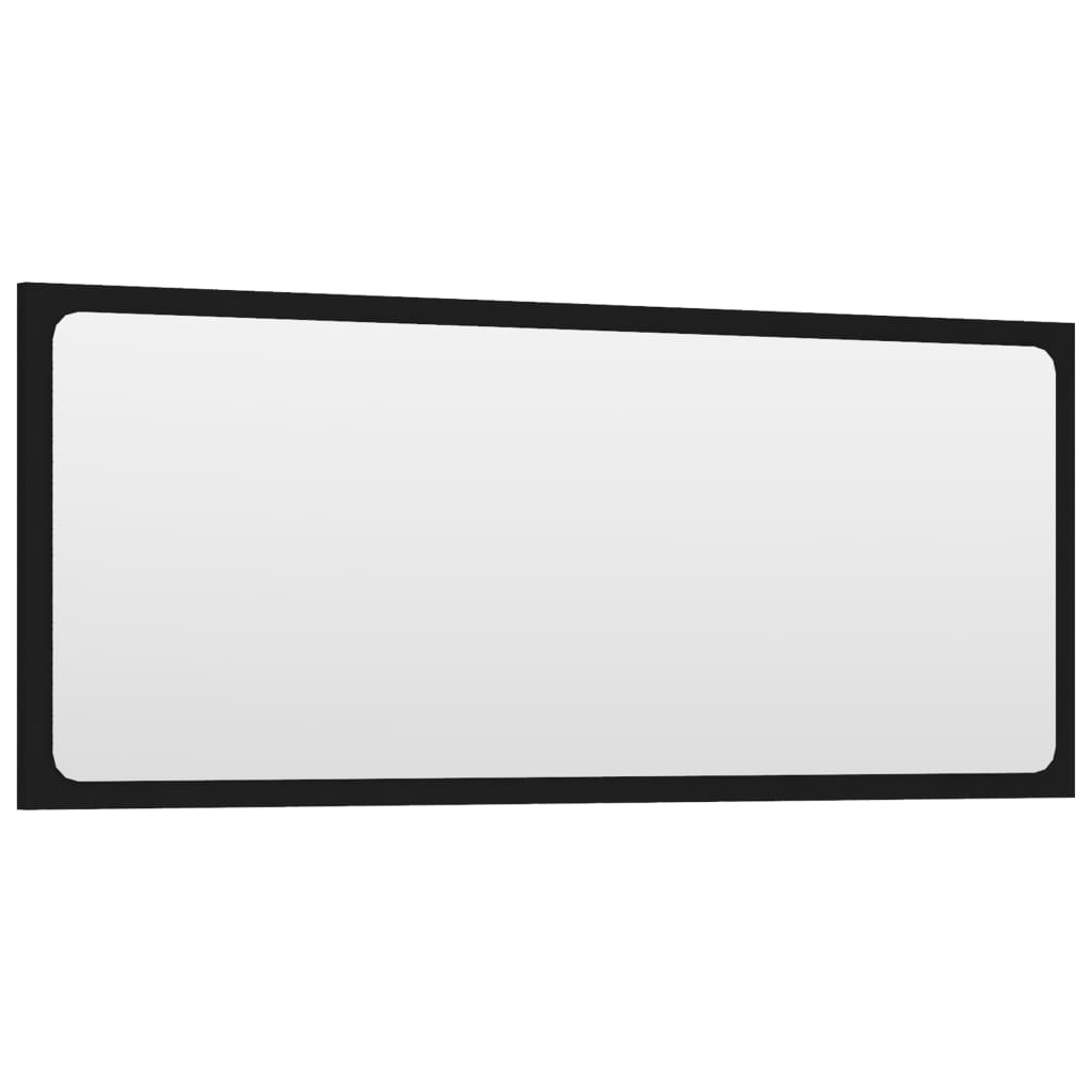 vidaXL vannasistabas spogulis, melns, 90x1,5x37 cm, skaidu plāksne