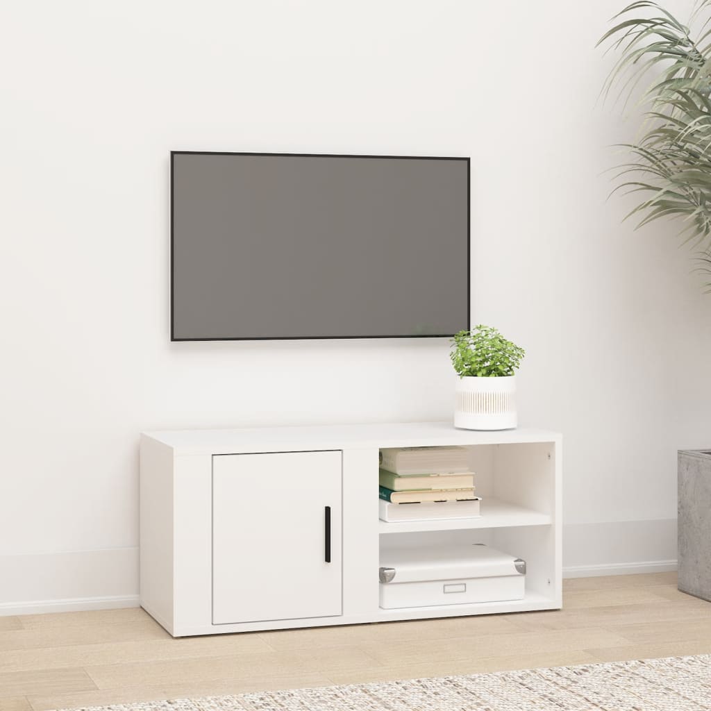 vidaXL TV skapītis, balts, 80x31,5x36 cm, inženierijas koks