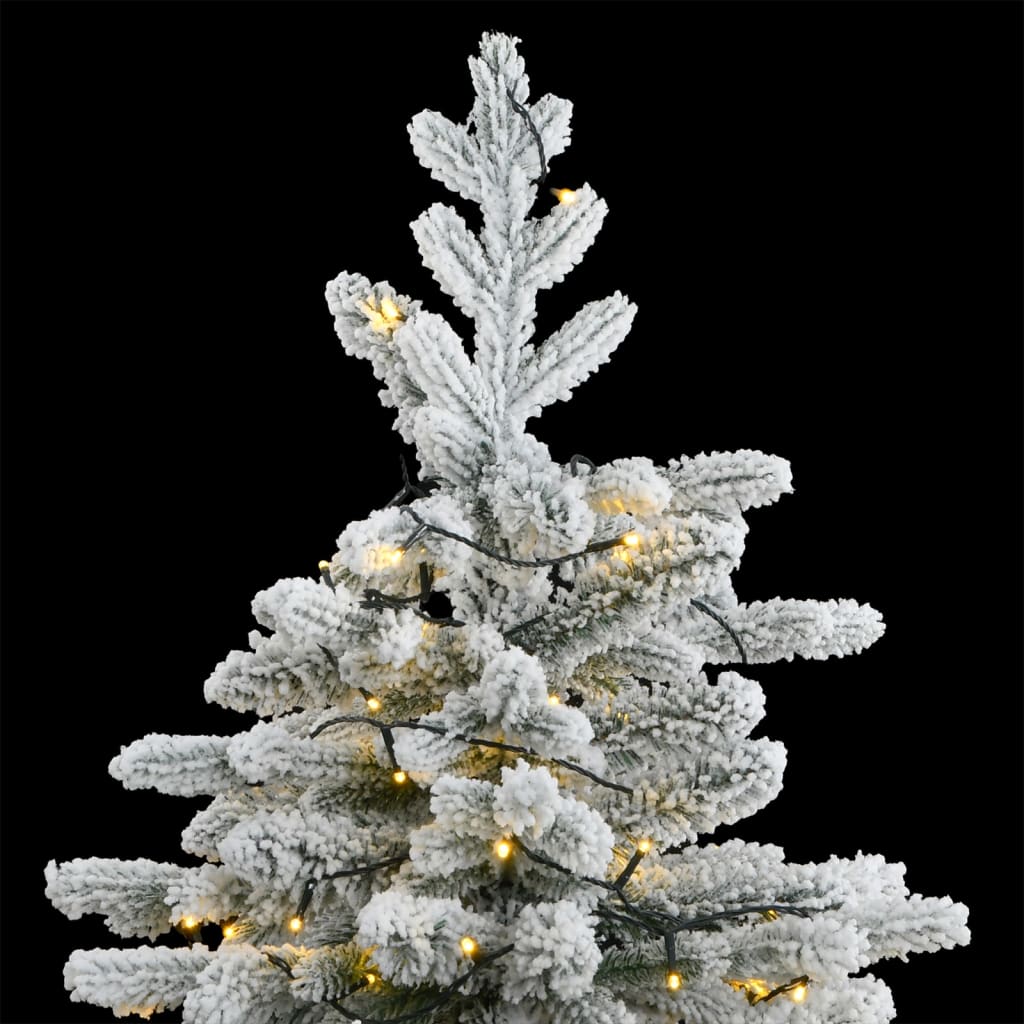 vidaXL mākslīgā Ziemassvētku egle ar sniegu un 300 LED, 210 cm