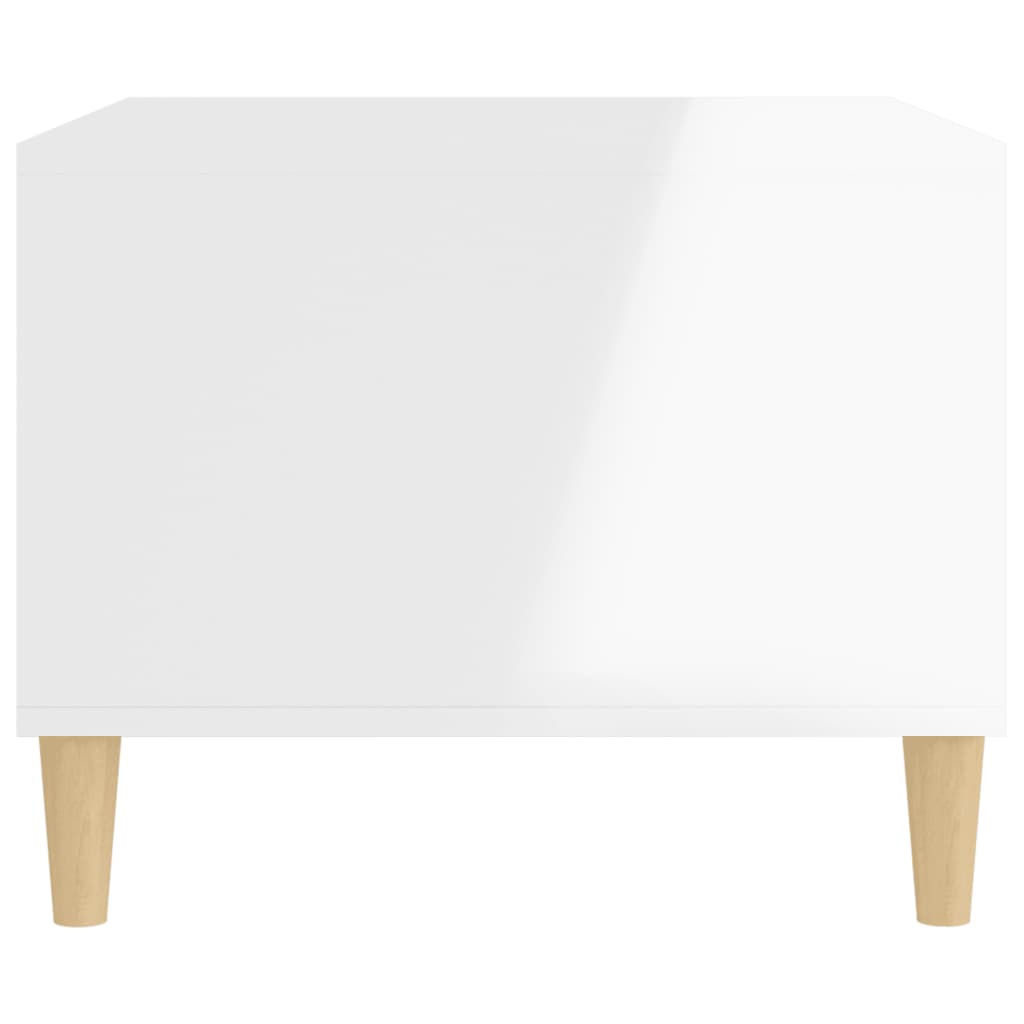 vidaXL kafijas galdiņš, spīdīgi balts, 60x50x40 cm, inženierijas koks